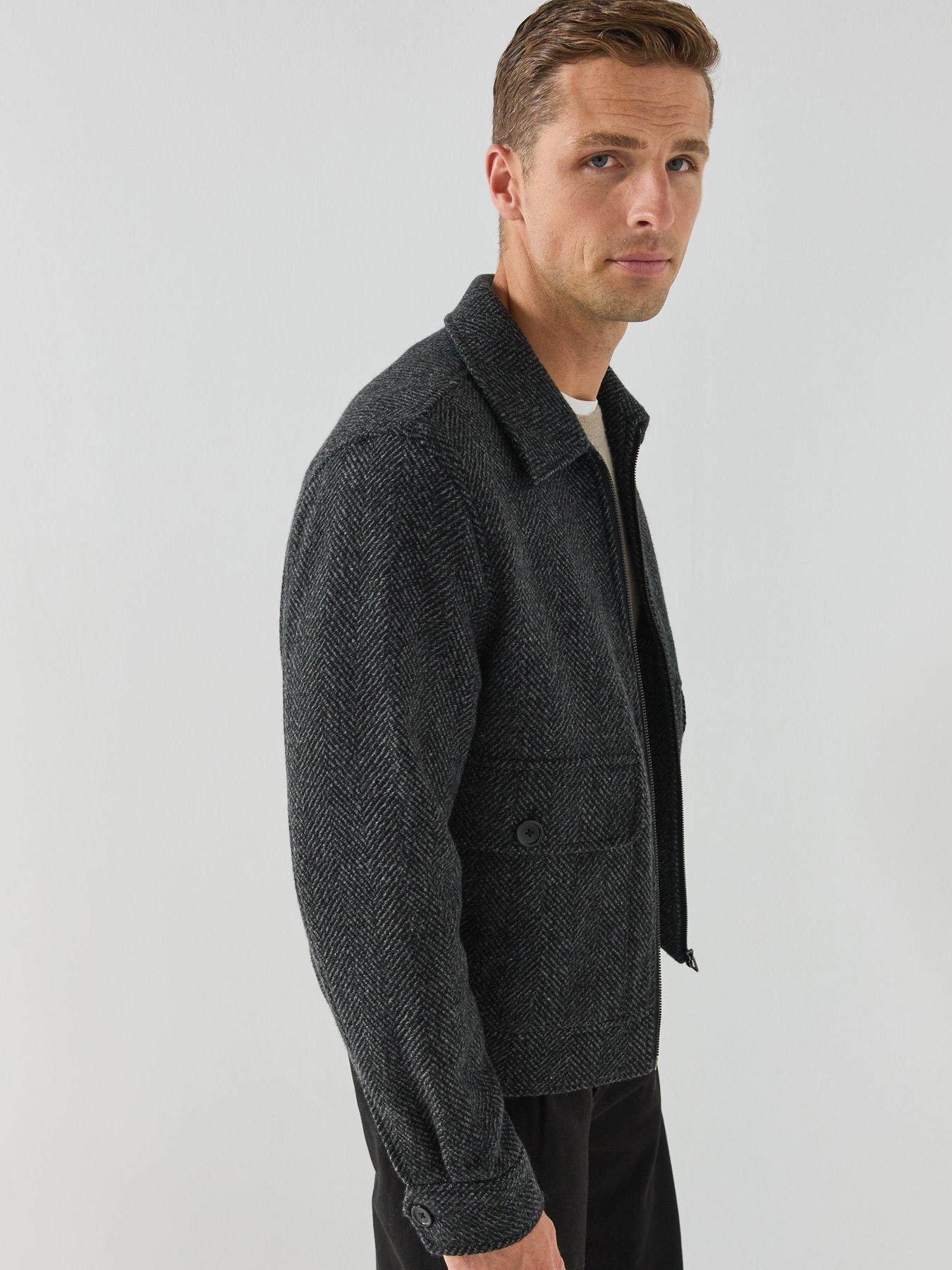 Image 5 of 6 of PS PAUL SMITH Mens Wool-Rich Zip Through Harrington Jacket - Black