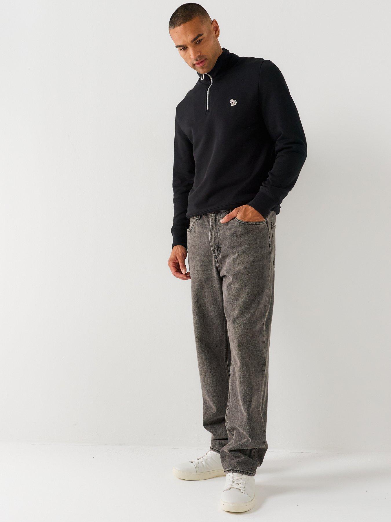 Image 3 of 4 of PS PAUL SMITH Long Sleeve Regular Fit Half Zip Zebra Sweat Shirt - Black