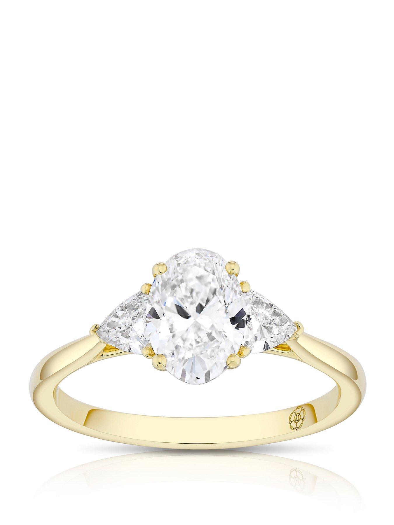 Harriet 14ct Yellow Gold Oval Trilogy 1.25ct Lab Grown Diamond Ring