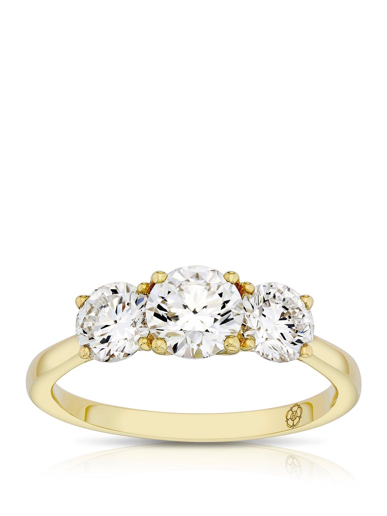 Harriet 14Ct Yellow Round Trilogy 1.50Ct Lab Grown Diamond Ring - Gold