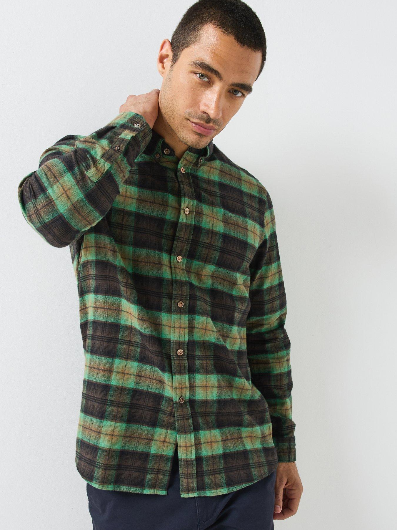 Image 1 of 6 of PS PAUL SMITH Long Sleeve Regular Fit Check Shirt - Green