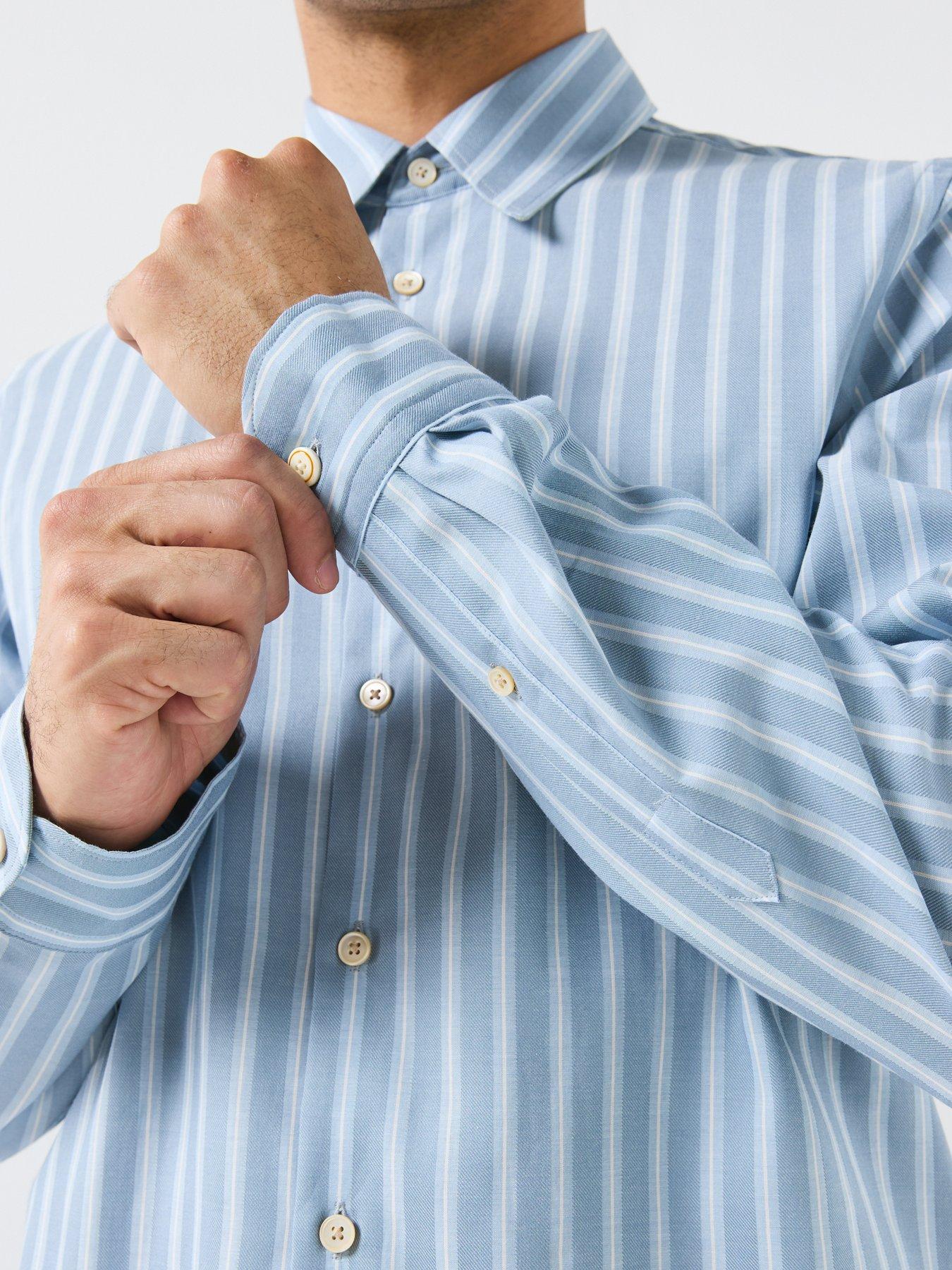 Image 6 of 6 of PS PAUL SMITH Long Sleeve Regular Fit Striped Shirt - Blue