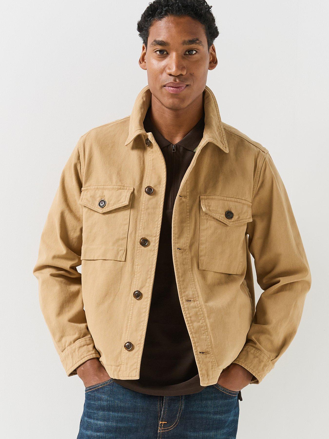 Image 1 of 6 of PS PAUL SMITH PS PAUL SMITH Mens Utility Overshirt Jacket - Beige