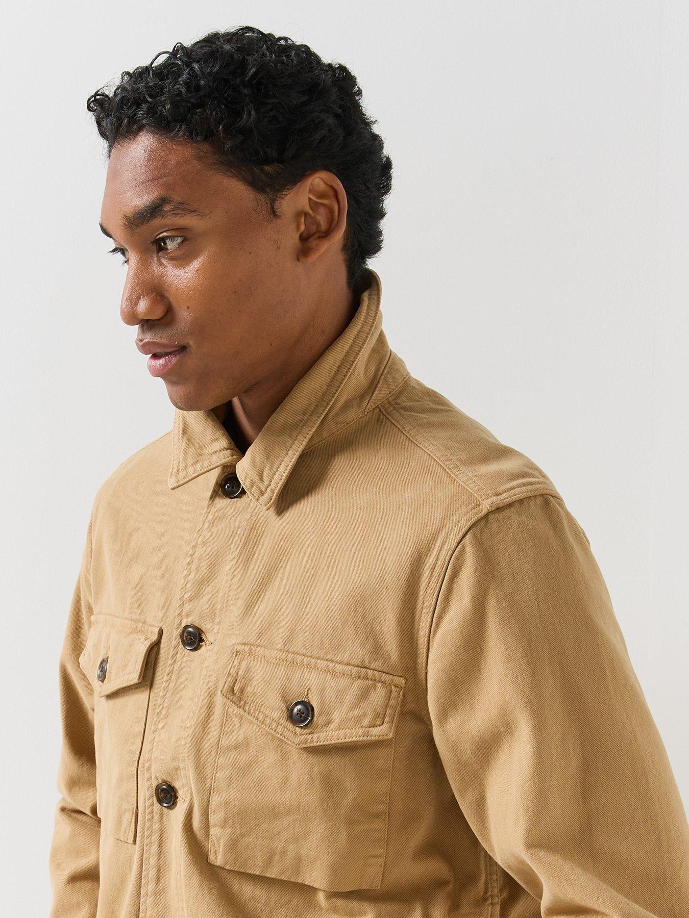 Image 4 of 6 of PS PAUL SMITH PS PAUL SMITH Mens Utility Overshirt Jacket - Beige