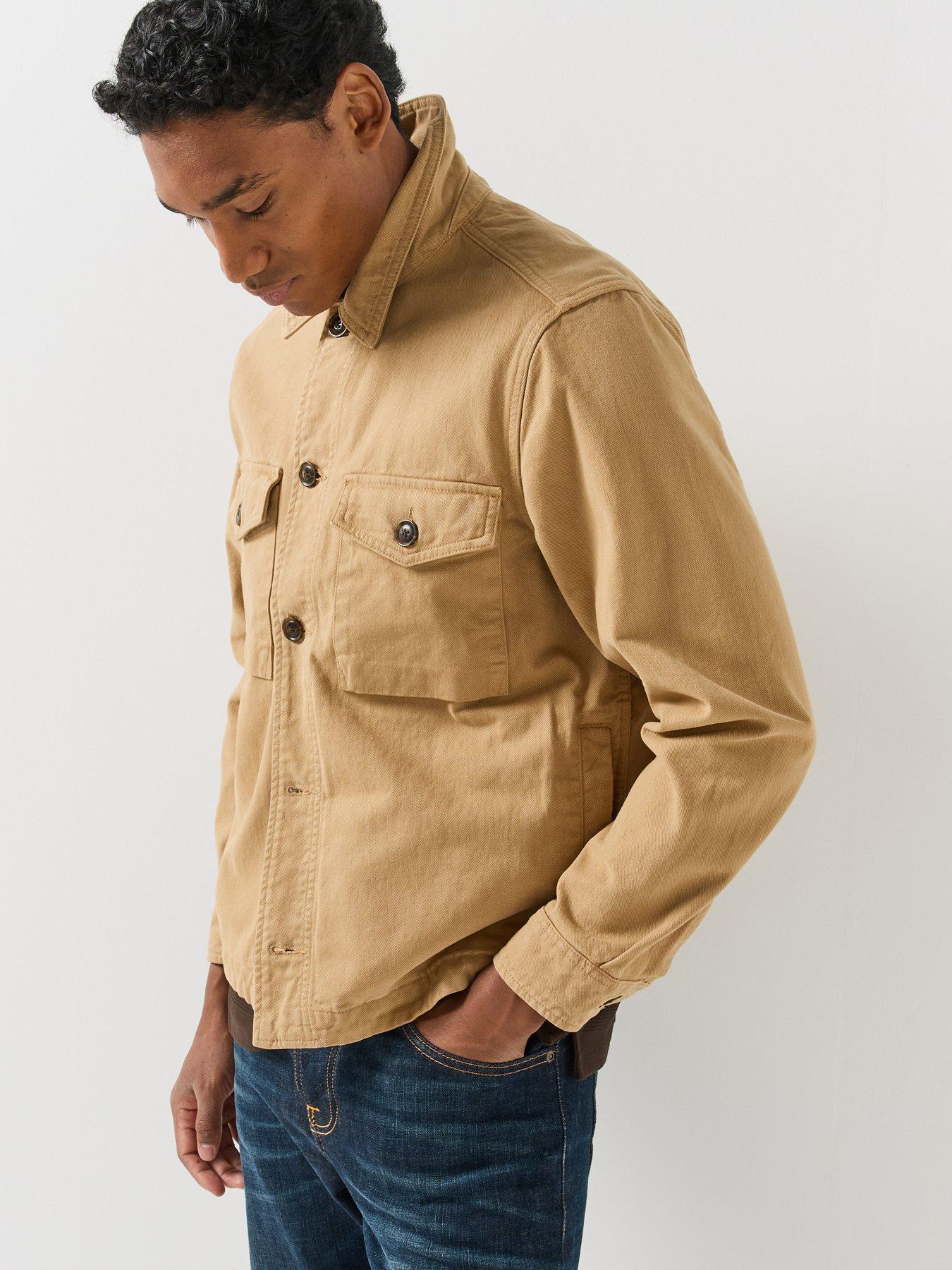 Image 6 of 6 of PS PAUL SMITH PS PAUL SMITH Mens Utility Overshirt Jacket - Beige