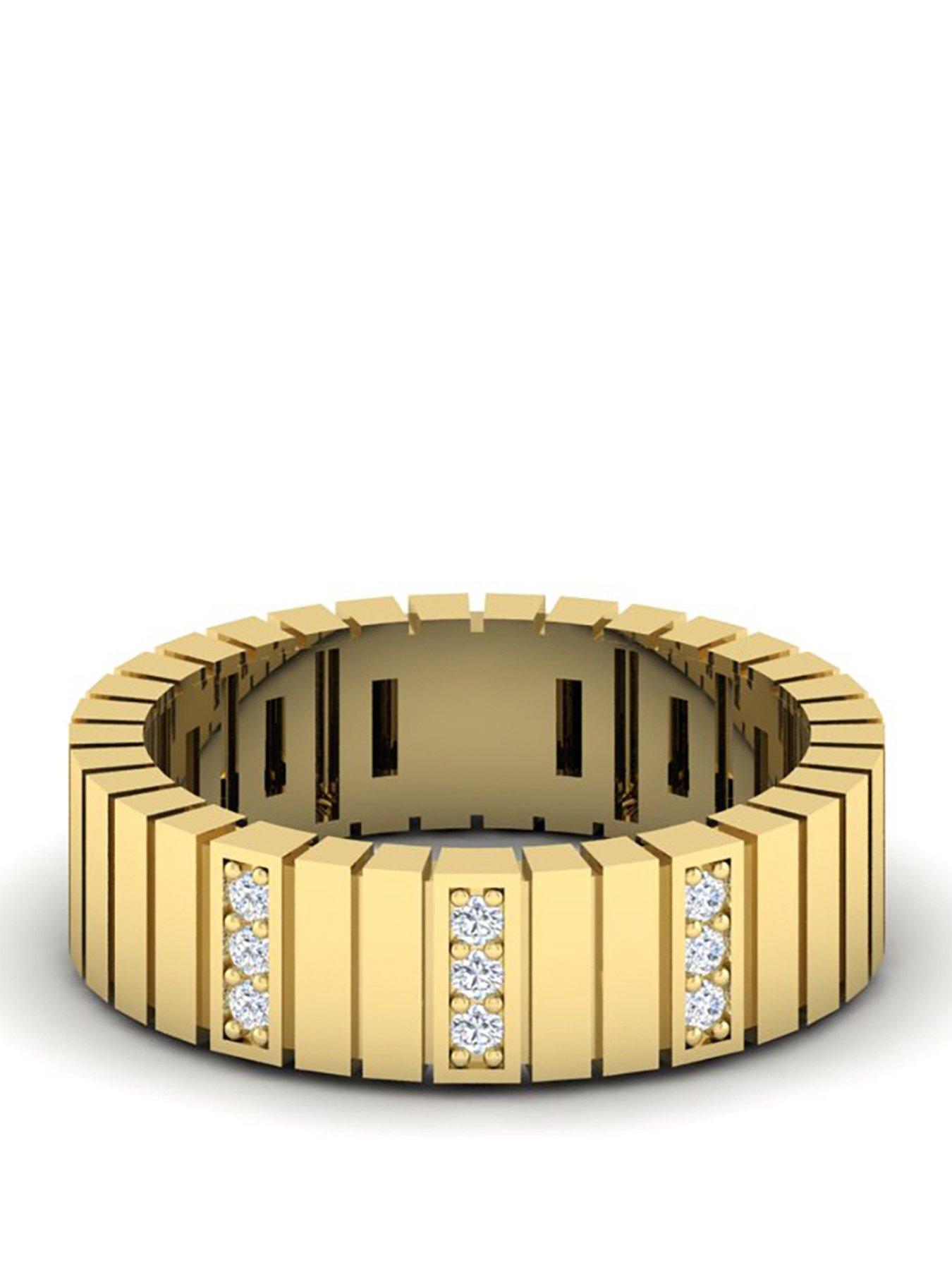 Image 1 of 6 of Kleora Linea Modern Electrum Diamond Wide Linear Ring - Gold