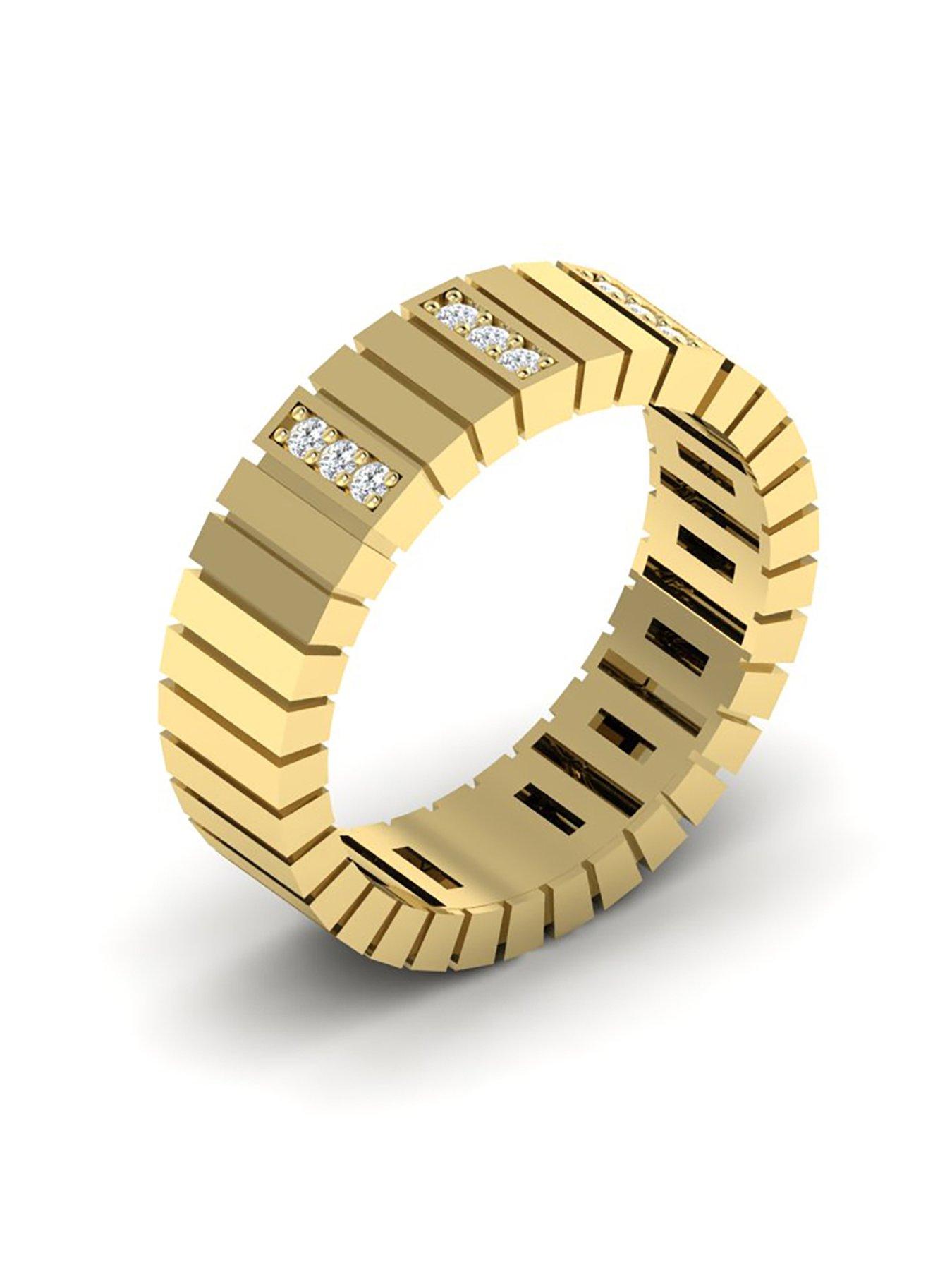 Image 2 of 6 of Kleora Linea Modern Electrum Diamond Wide Linear Ring - Gold