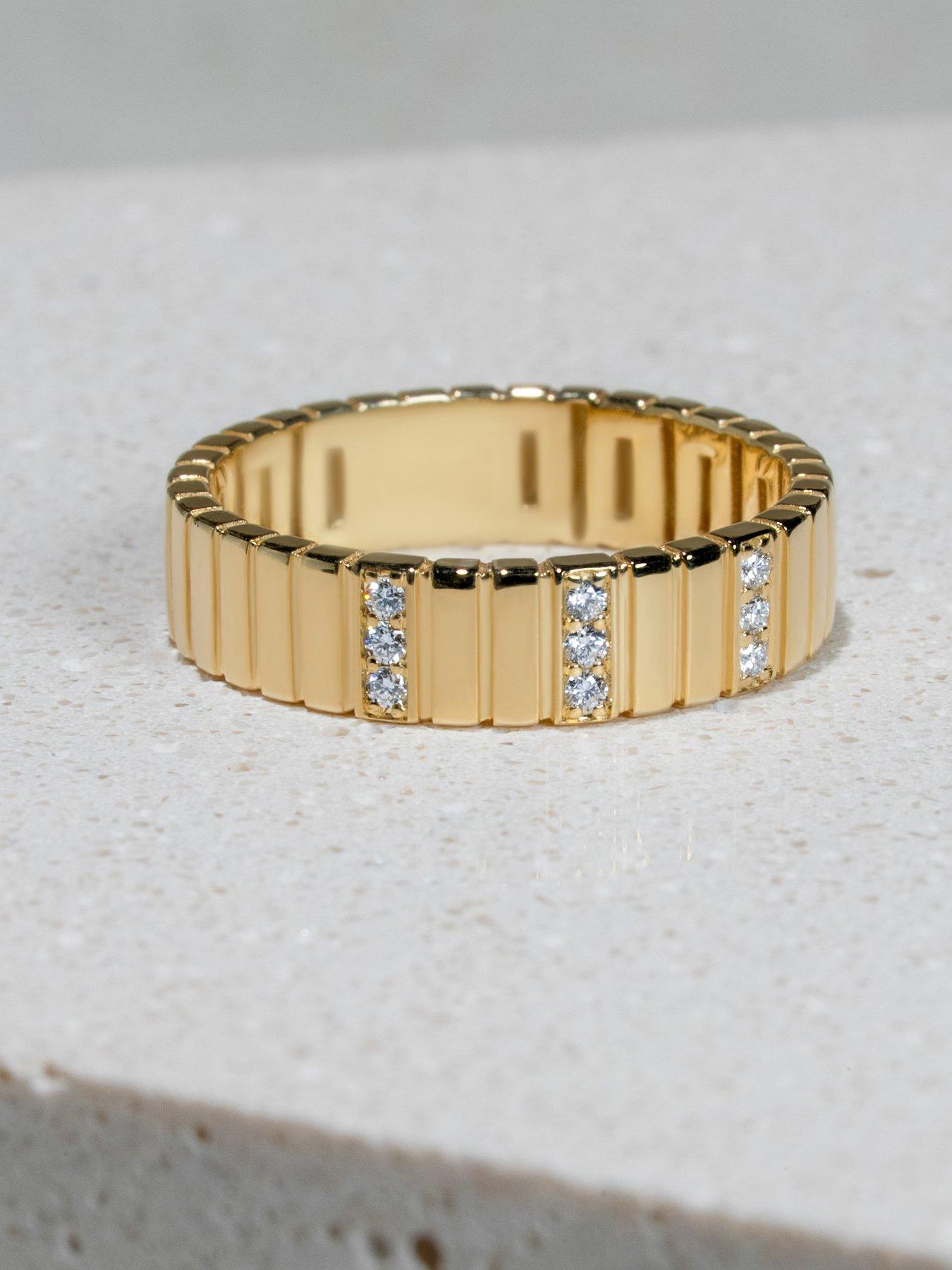 Image 3 of 6 of Kleora Linea Modern Electrum Diamond Wide Linear Ring - Gold