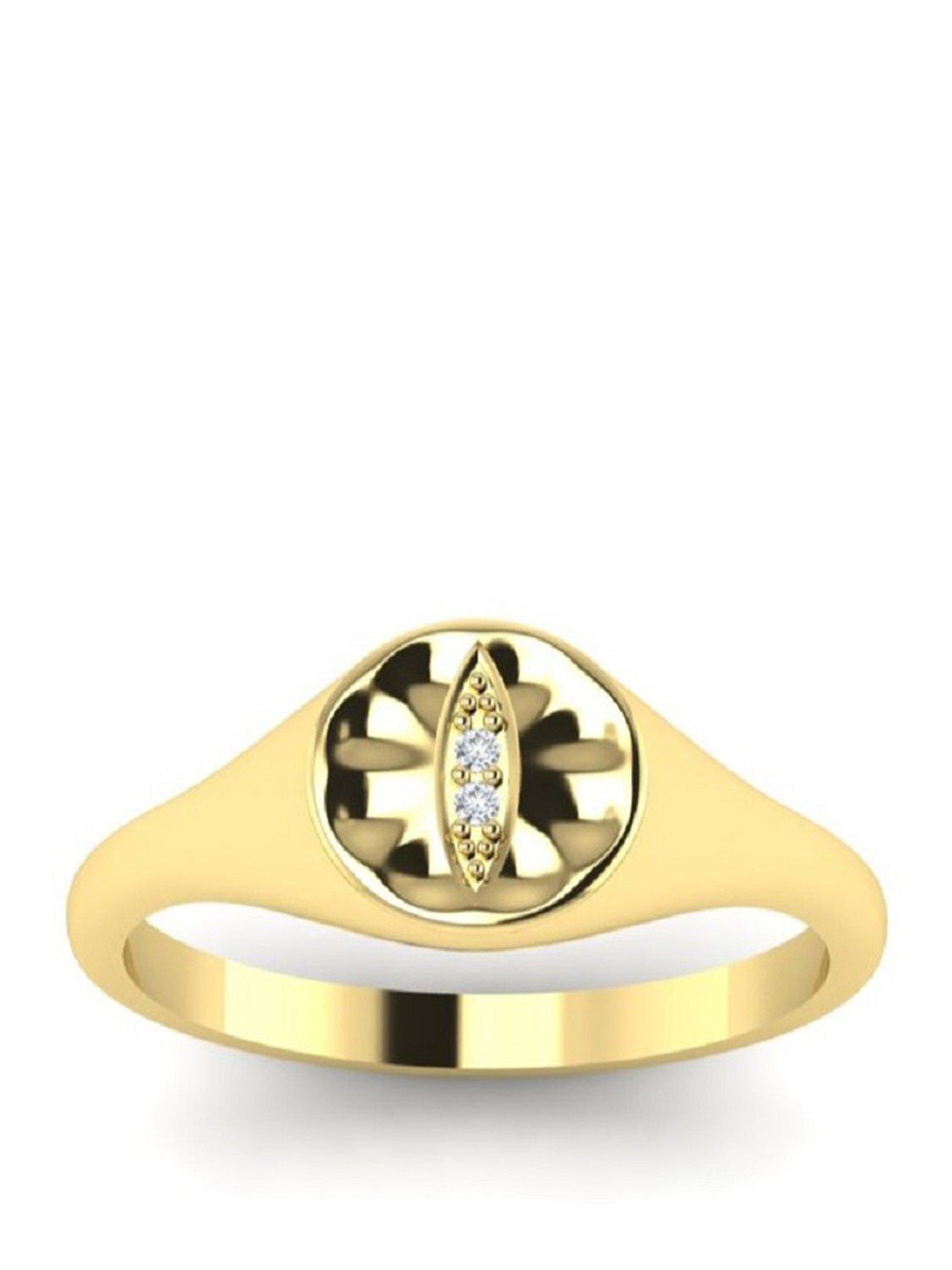 Image 1 of 5 of Kleora Iris Modern Electrum Diamond Cats Eye Ring - Gold