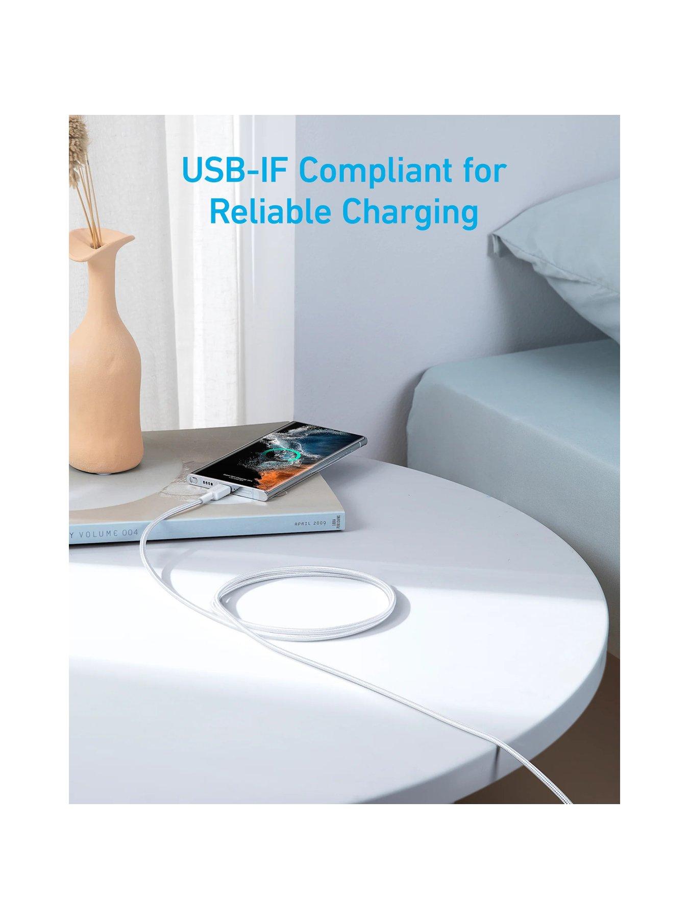 Image 4 of 5 of Anker Anker USB-C to Lightning Braided Charging Cable 1.8M, White