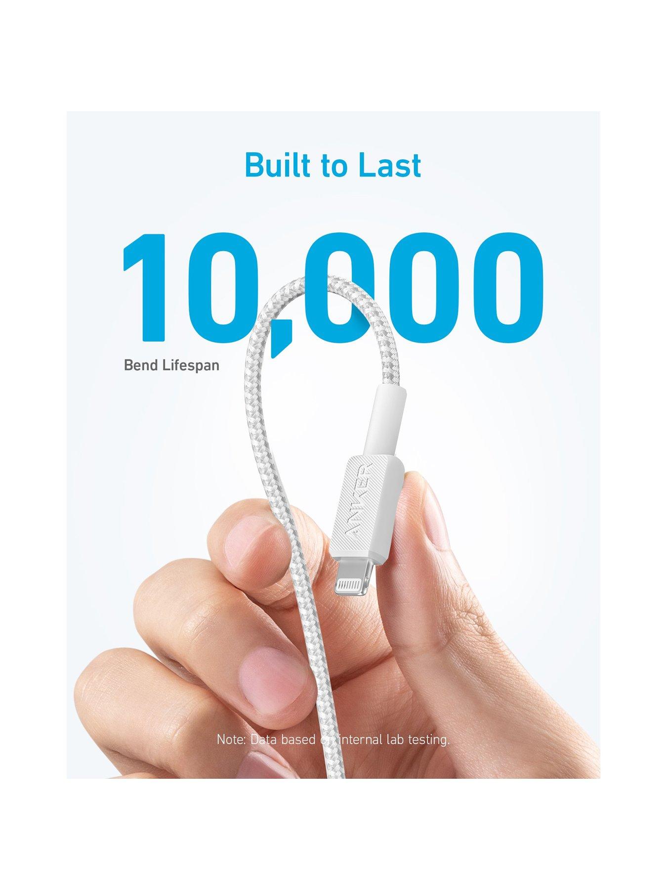 Image 4 of 6 of Anker Anker USB-C to Lightning Braided Charging Cable 0.9M, White