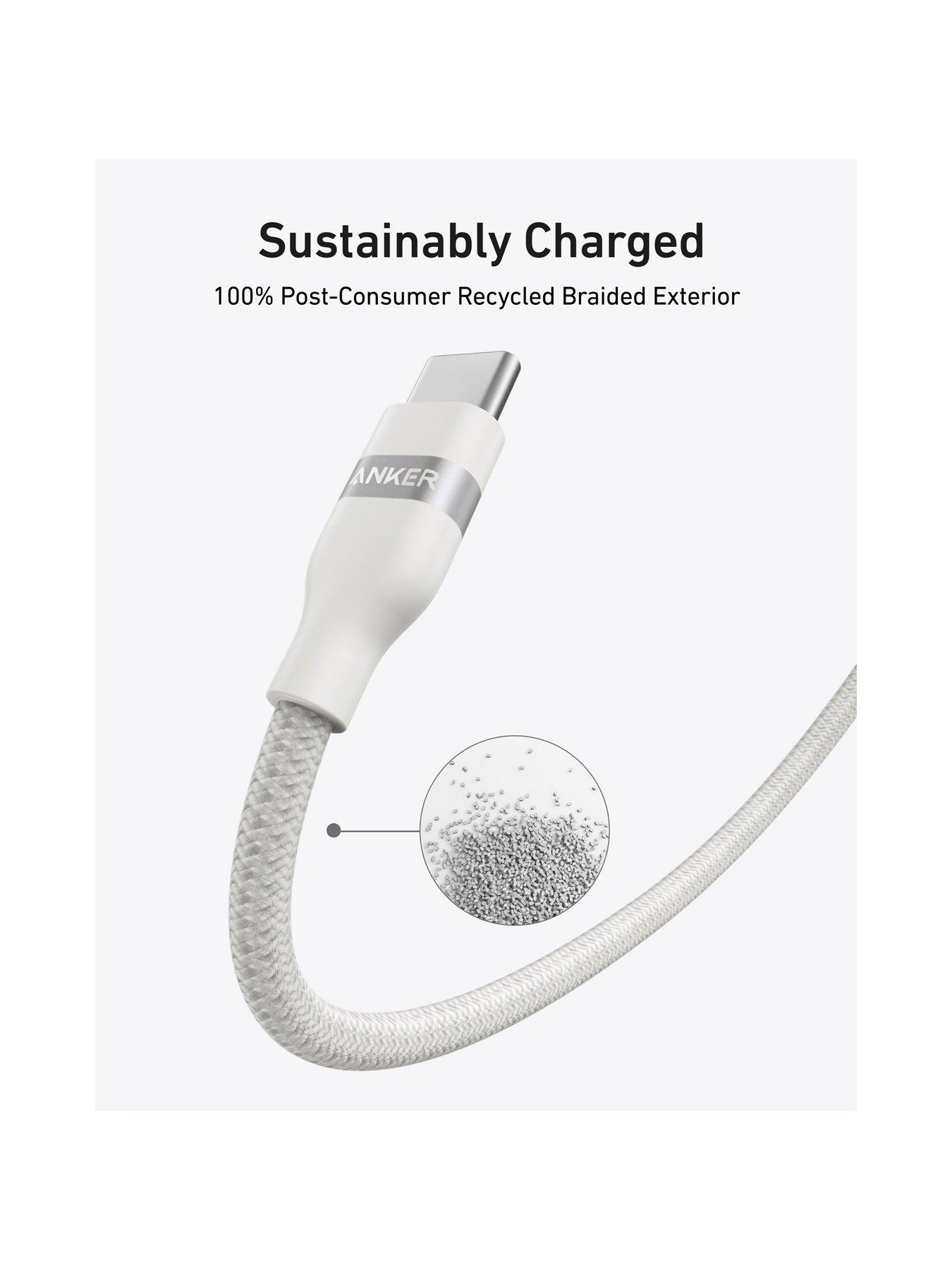 Image 6 of 7 of Anker Anker USB-C to USB-C Braided Cable 1.8M, Super Fast 240W, White
