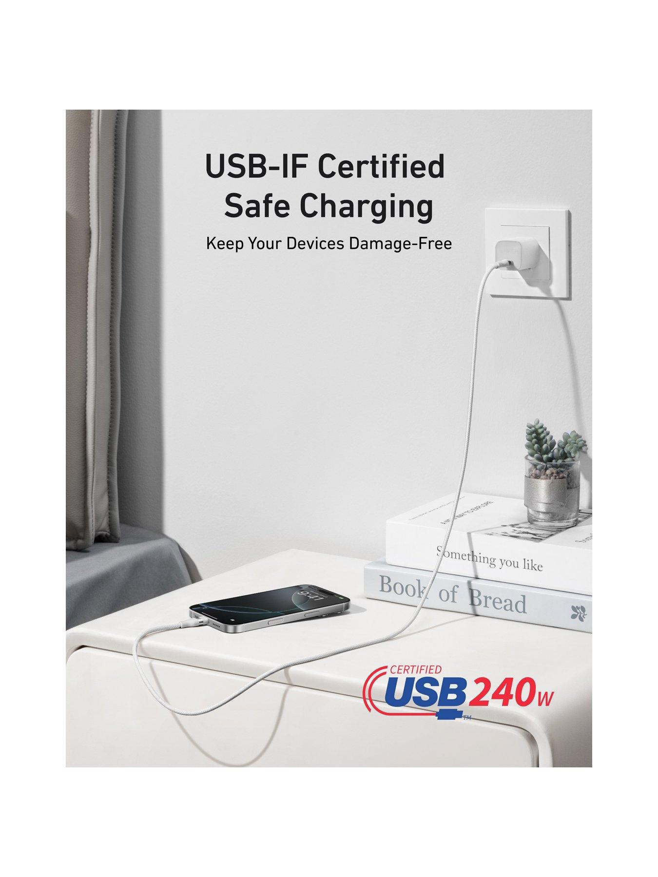 Image 7 of 7 of Anker Anker USB-C to USB-C Braided Cable 1.8M, Super Fast 240W, White
