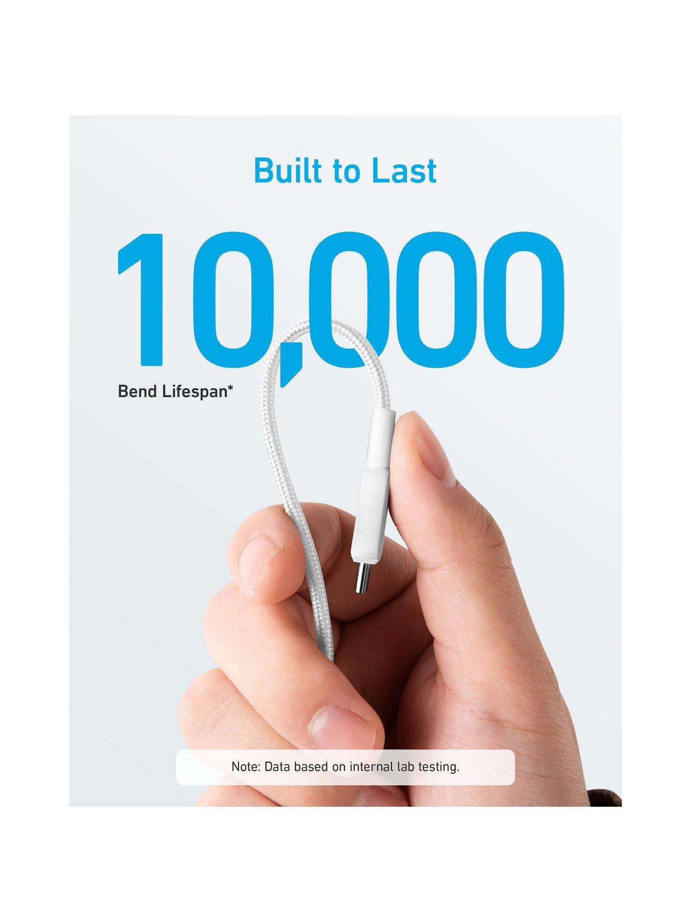 Image 4 of 6 of Anker Anker Braided USB-C to USB-C Charging Cable 3 m, Fast Charging 60W, White