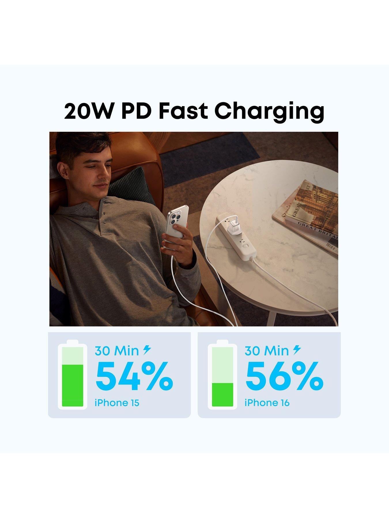 Image 4 of 6 of Anker Anker USB-C Charger, 20W Fast Charging, White