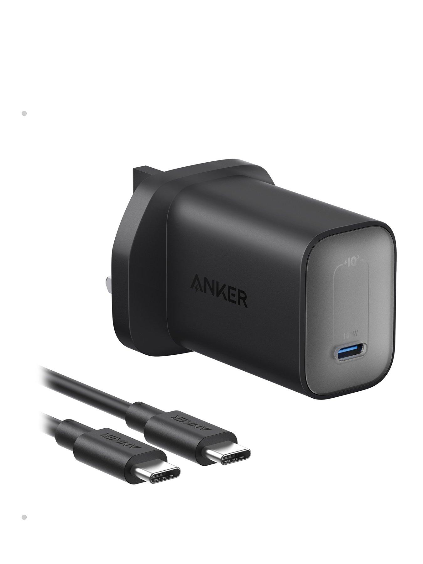 Anker Anker Nano, USB-C GaN Charger, 100W Fast Charging, with USB-C Cable, Black