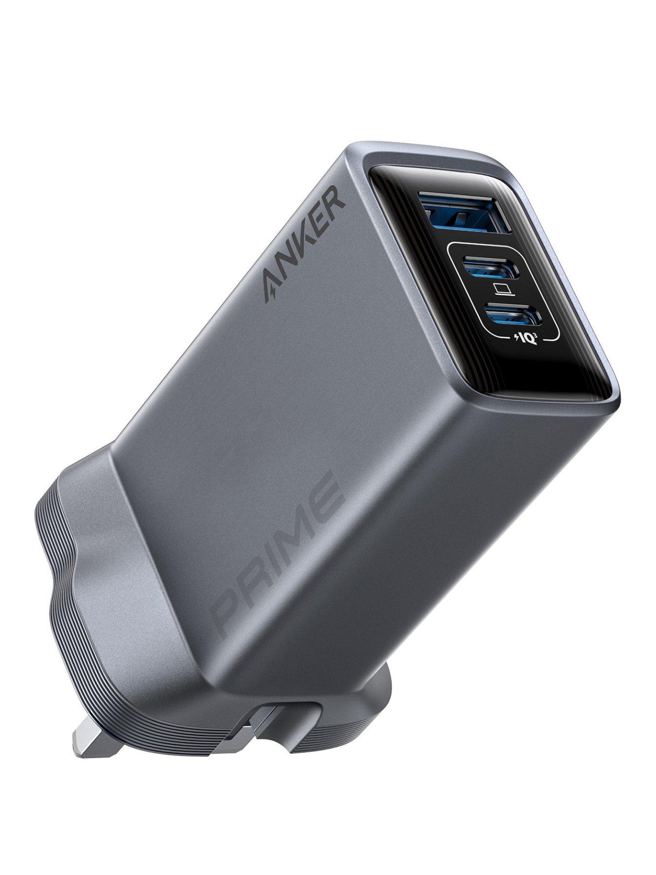 Anker Anker Prime, USB-C 3-Port GaN Charger, 100W Fast Charging, Silver