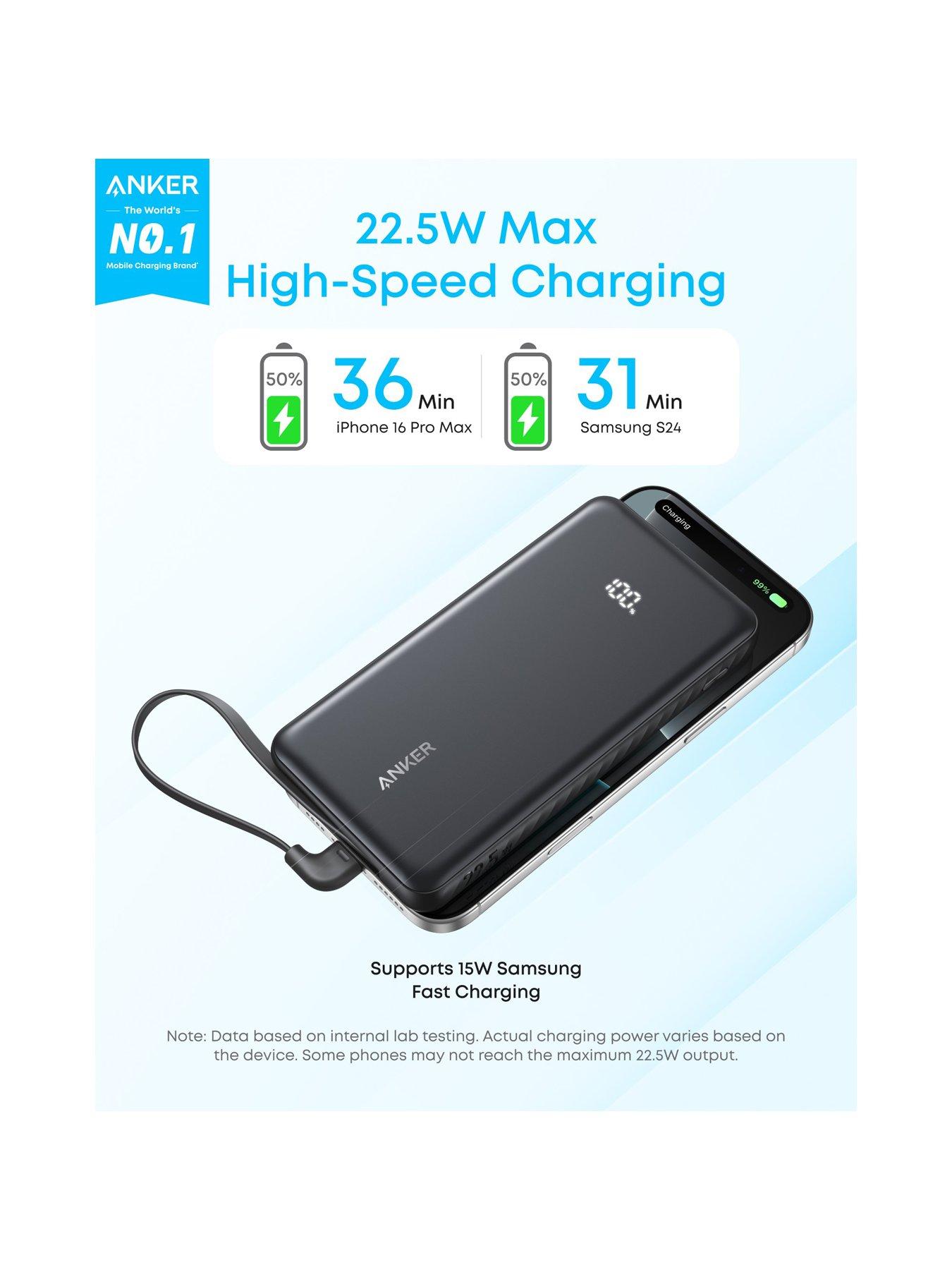 Image 3 of 7 of Anker Power Bank 10,000mAh 22.5W with Built-in USB-C Cable