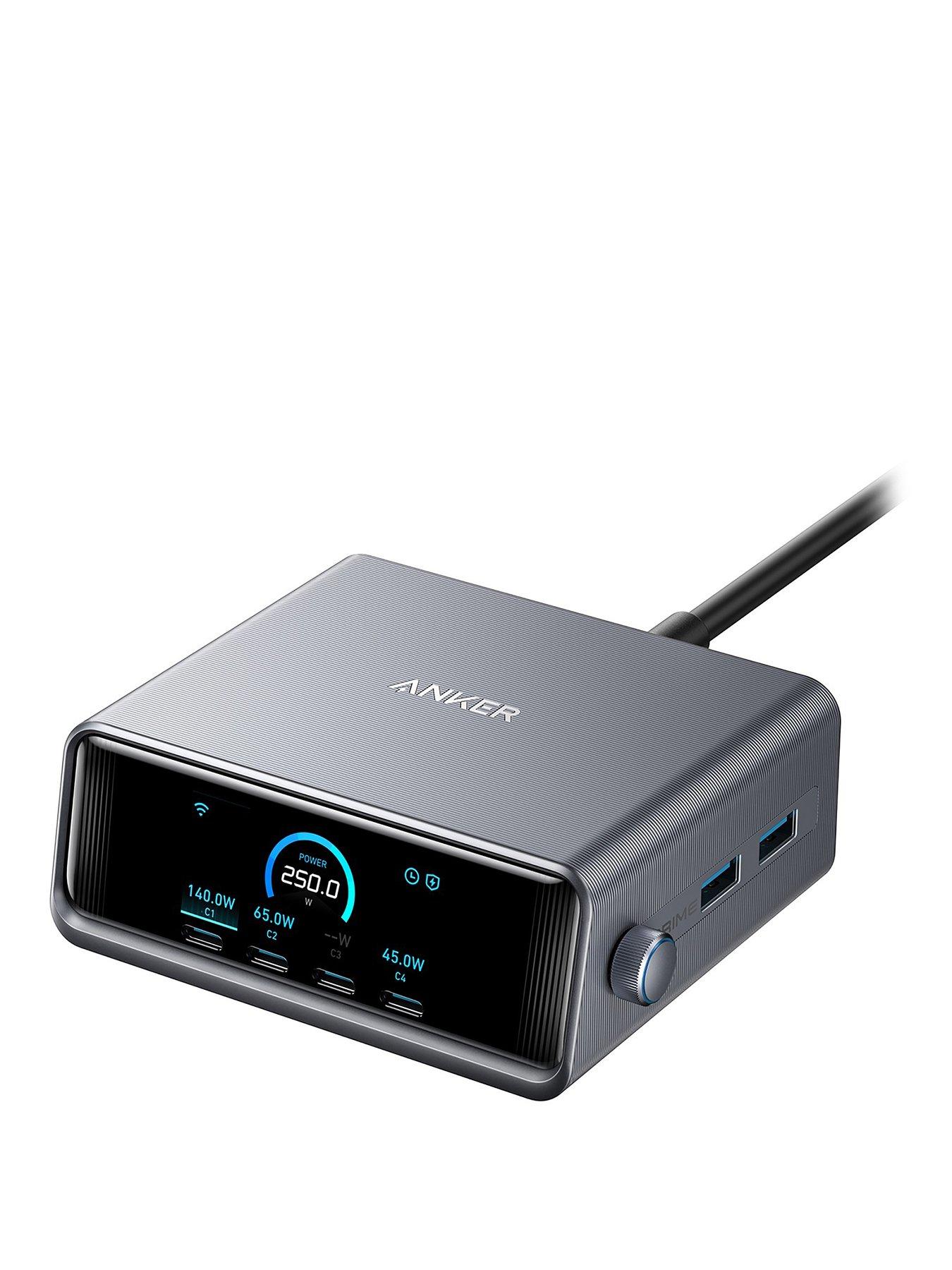 Anker Anker Prime, USB-C 6-Port GaN Charging Station 250W Super Fast Charging, Silver