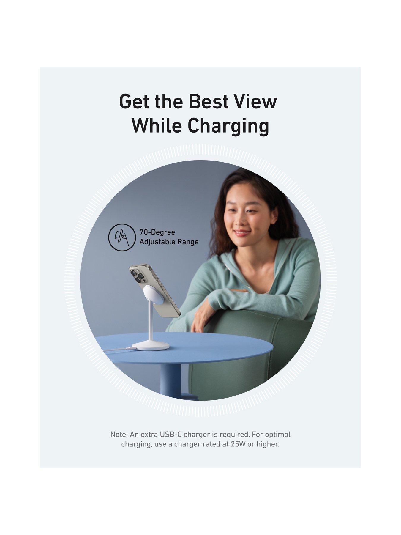 Image 6 of 7 of Anker Anker Wireless Charging Stand with MagGo, 15W Fast Charging, White