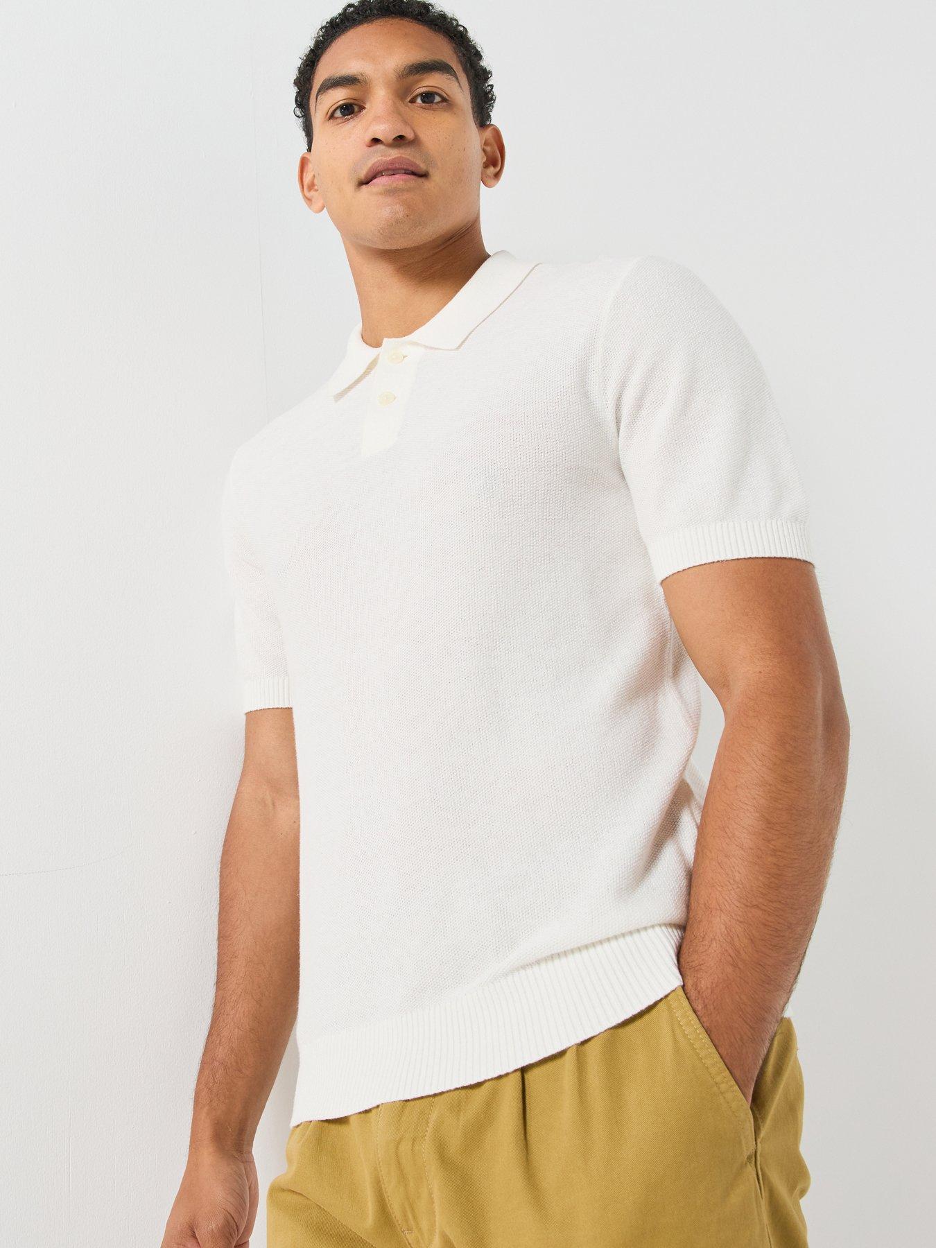 Image 1 of 6 of Levi's Mens Knitted Lightweight Polo Shirt - Cream