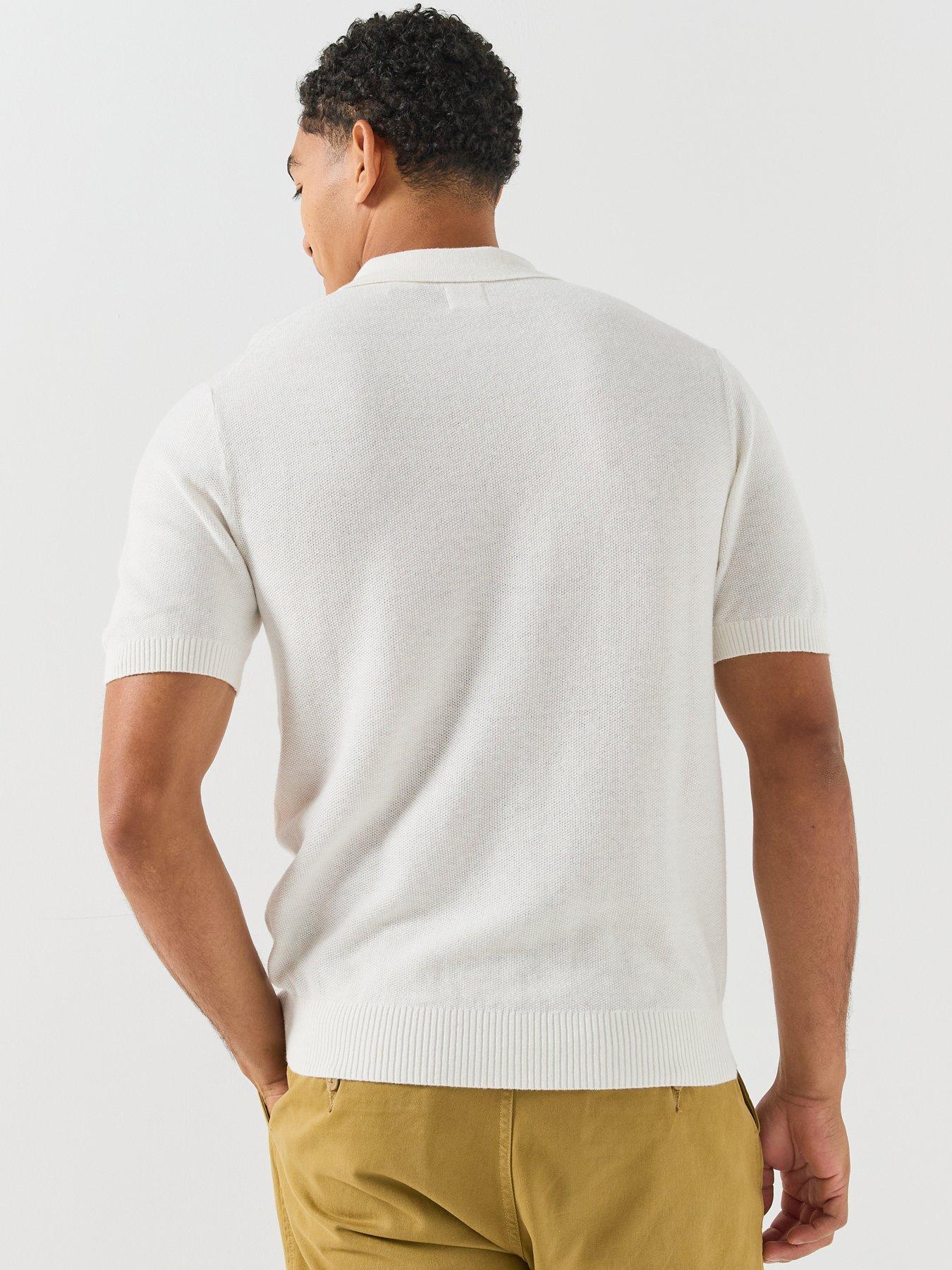 Image 2 of 6 of Levi's Mens Knitted Lightweight Polo Shirt - Cream