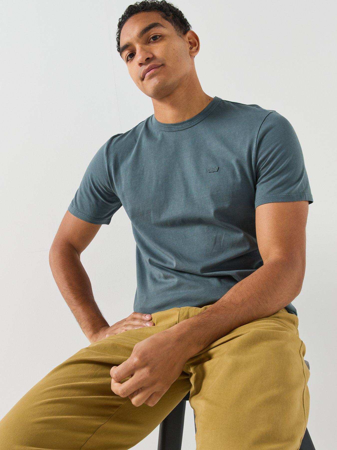 Image 5 of 6 of Levi's Mens 100% Cotton Jersey Crew Neck T-Shirt - Blue