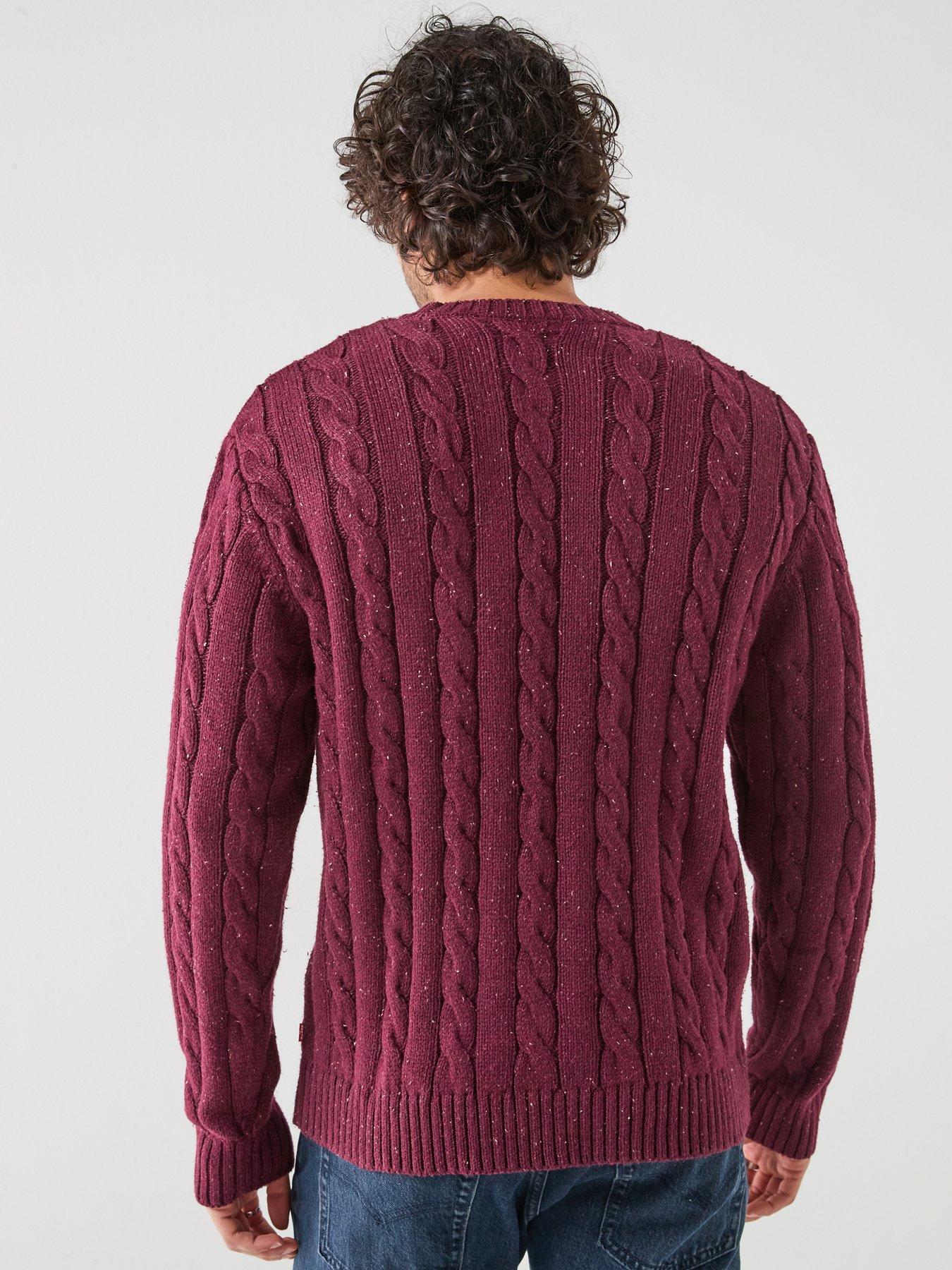 Image 2 of 6 of Levi's Levi's Laurel Fleck Cable Knitted Jumper - Red