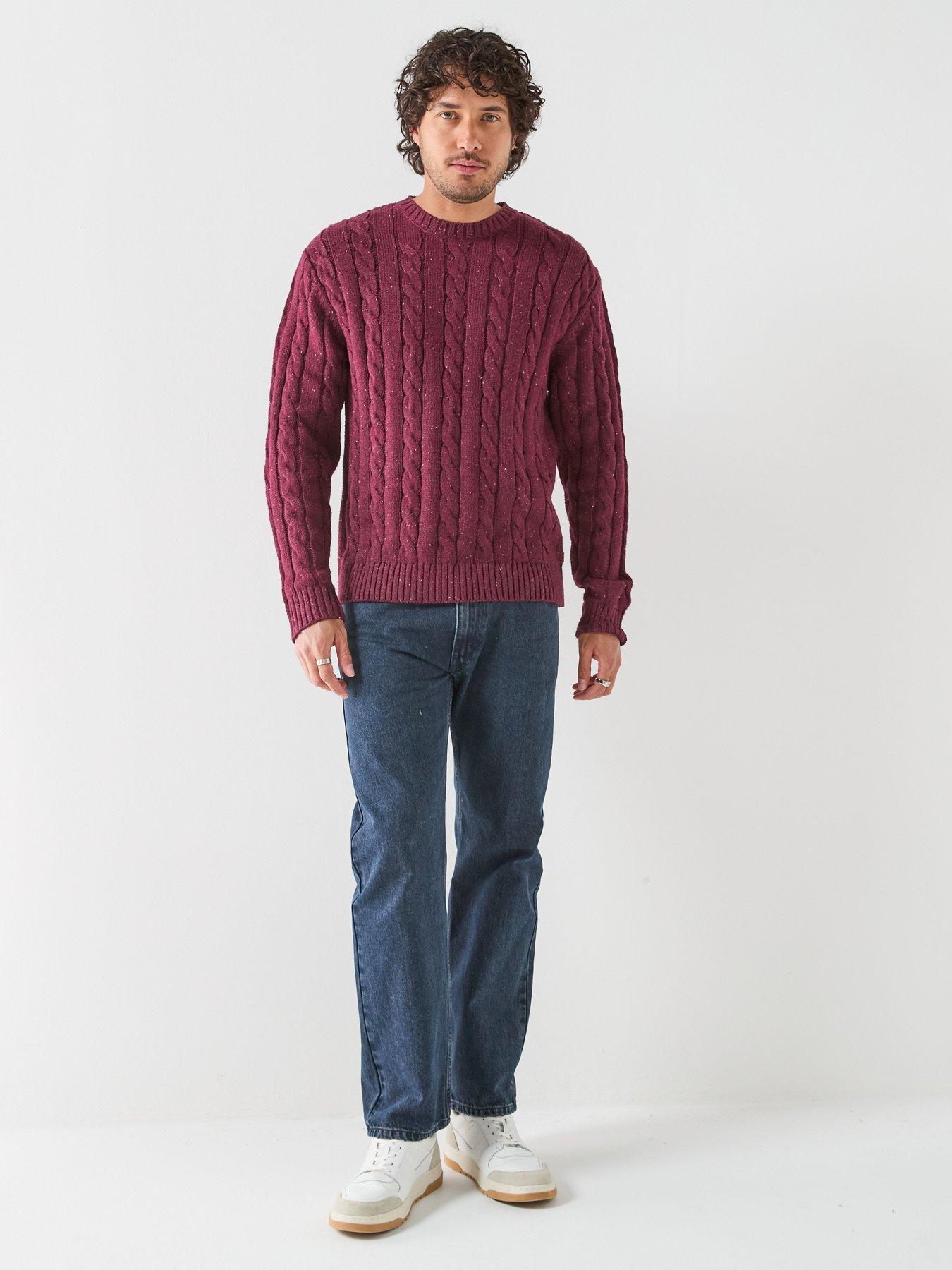 Image 3 of 6 of Levi's Levi's Laurel Fleck Cable Knitted Jumper - Red