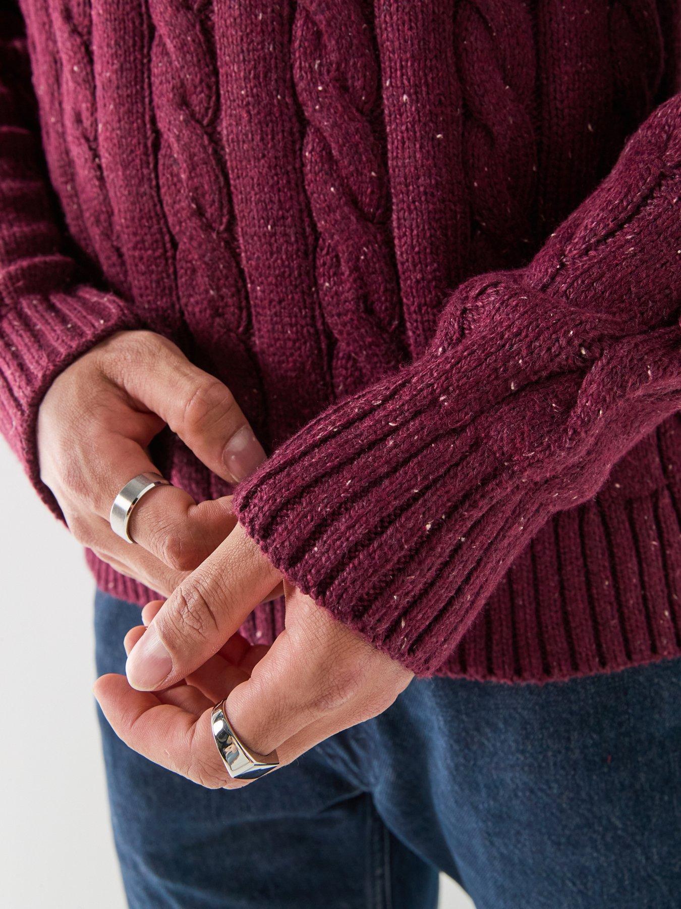 Image 5 of 6 of Levi's Levi's Laurel Fleck Cable Knitted Jumper - Red