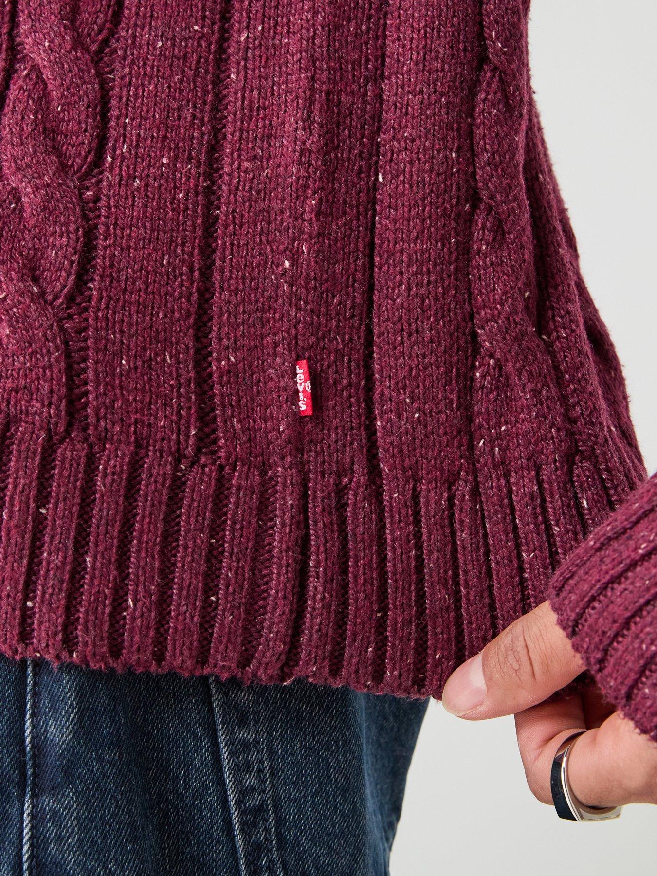 Image 6 of 6 of Levi's Levi's Laurel Fleck Cable Knitted Jumper - Red