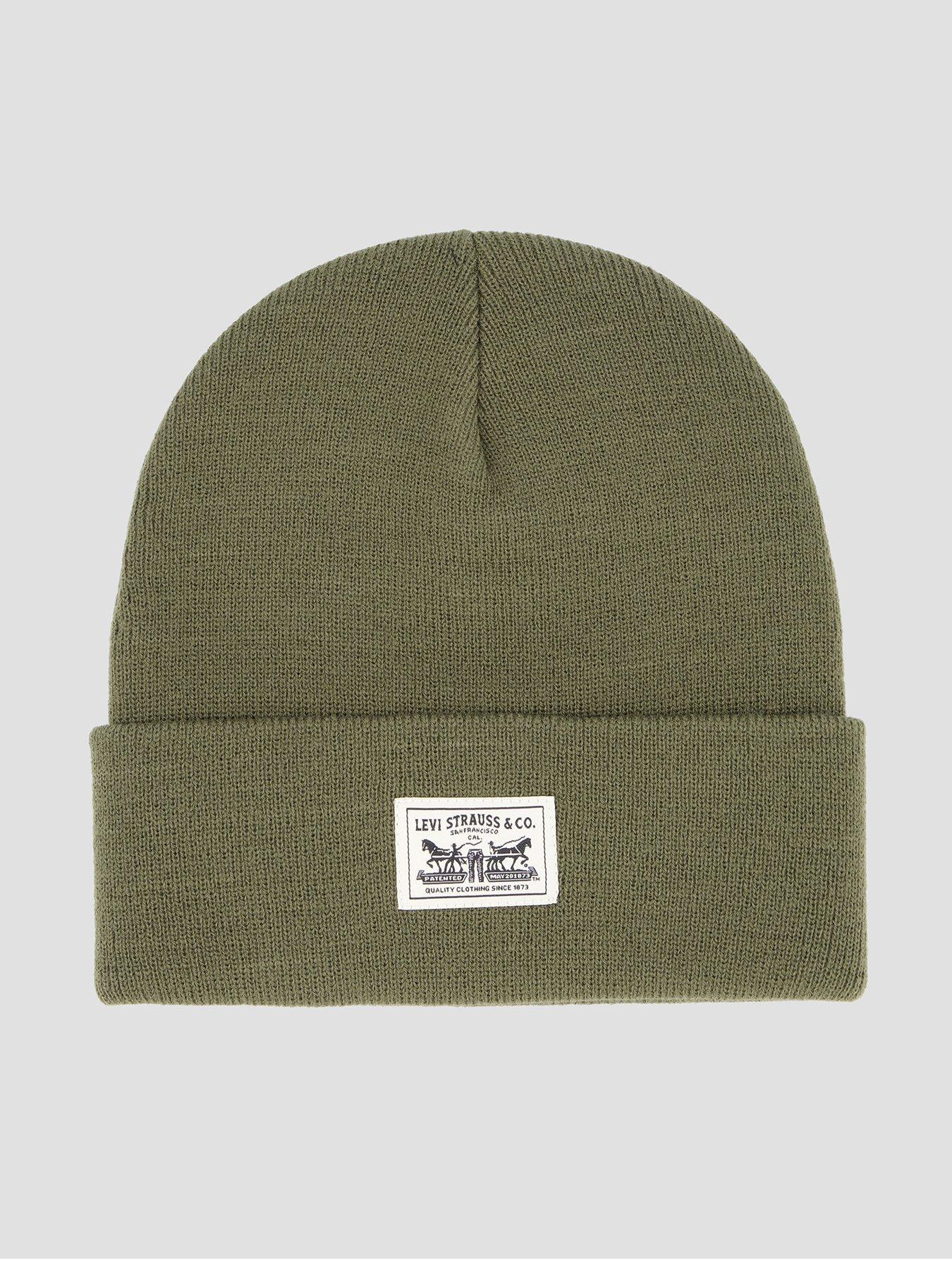 Image 1 of 4 of Levi's Mens Embarcadero Knitted Turn-Up Cuff Beanie Hat - Green