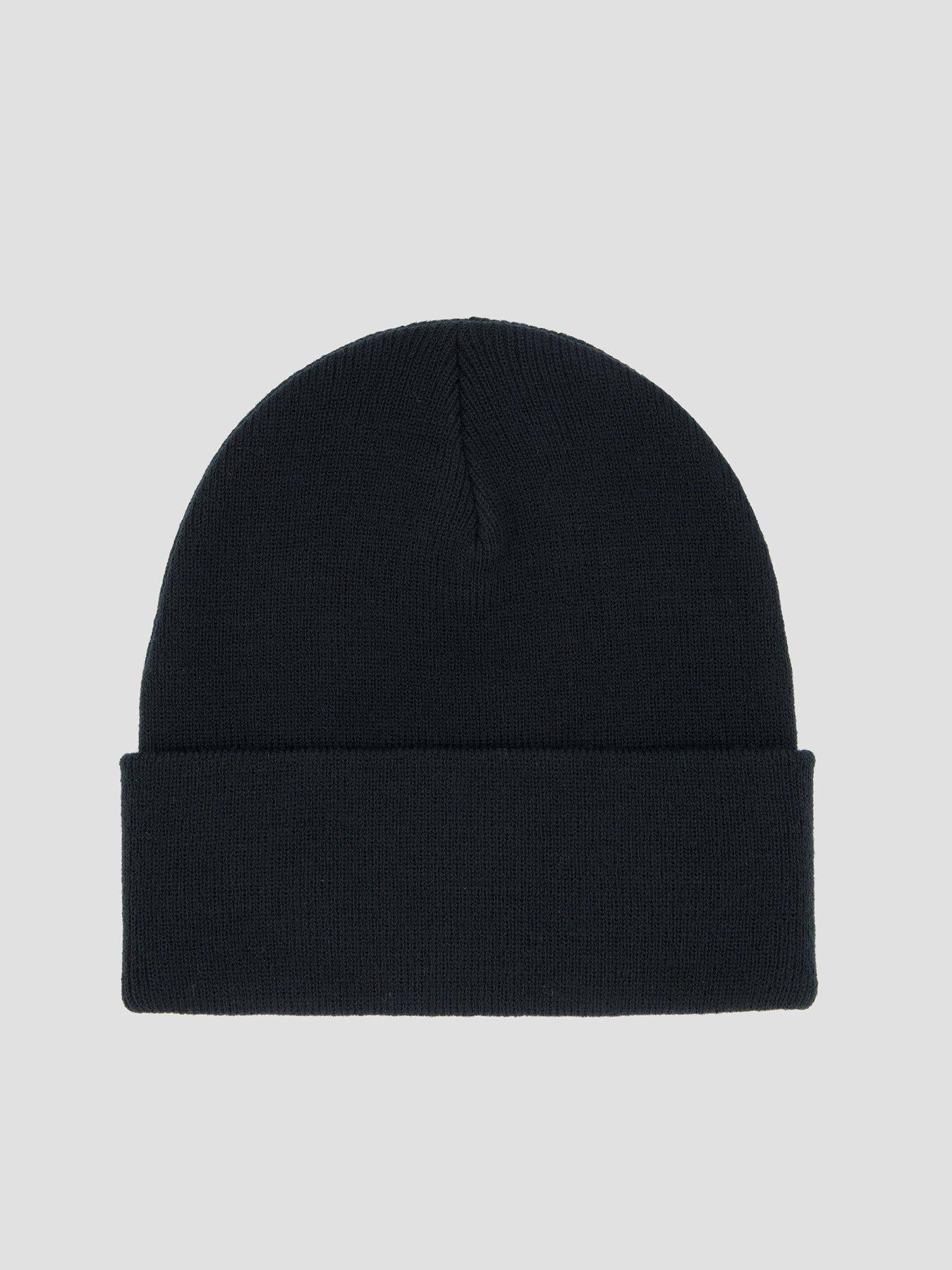 Image 2 of 4 of Levi's Mens Embarcadero Turn-Up Knitted Logo Beanie Hat - Black