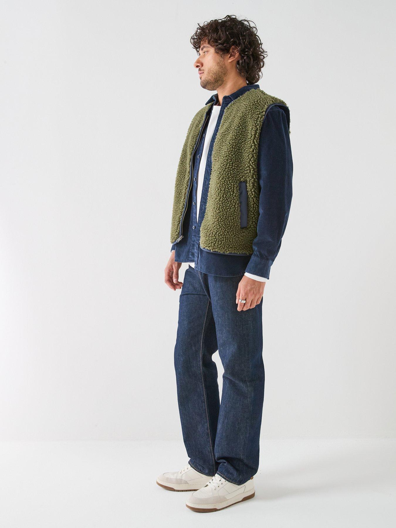 Image 3 of 6 of Levi's Mens Seacliff Sherpa Zip Through Gilet - Brown
