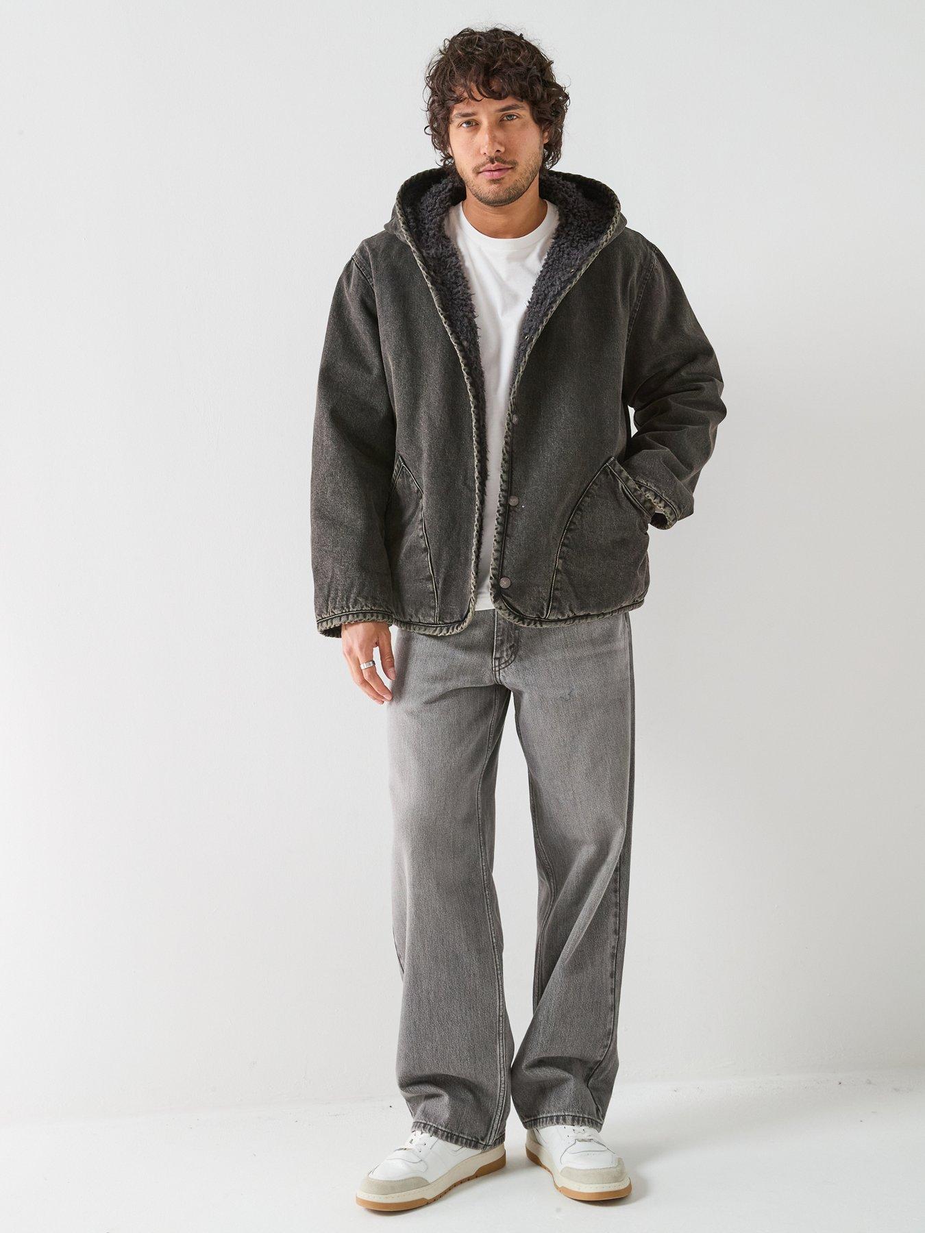 Image 3 of 6 of Levi's Mens Reversible Sherpa Hooded Jacket - Black