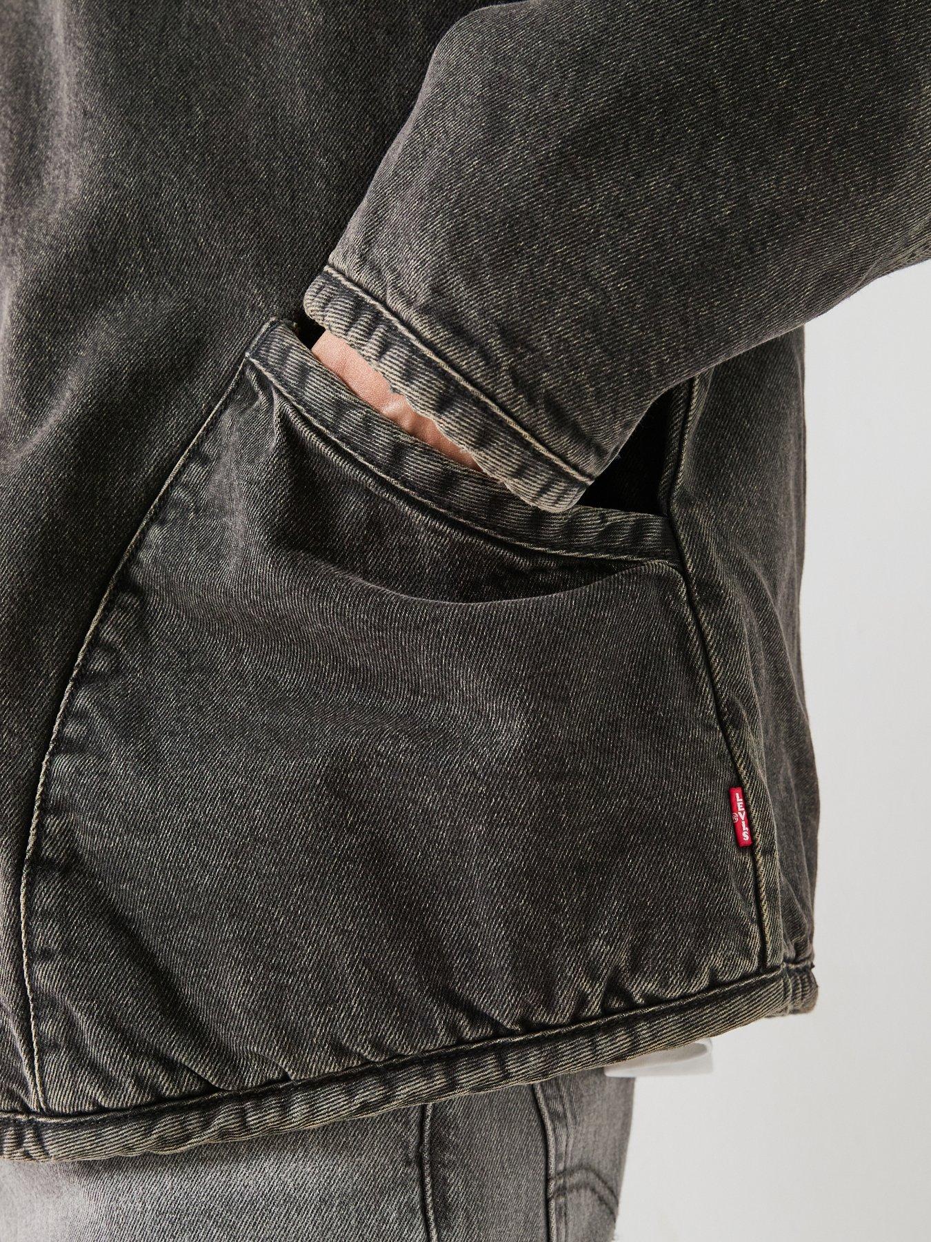 Image 4 of 6 of Levi's Mens Reversible Sherpa Hooded Jacket - Black