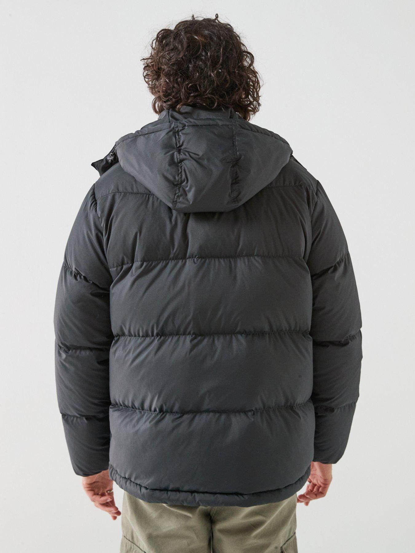Image 2 of 6 of Levi's Mens Hooded Padded High Neck Coat - Black