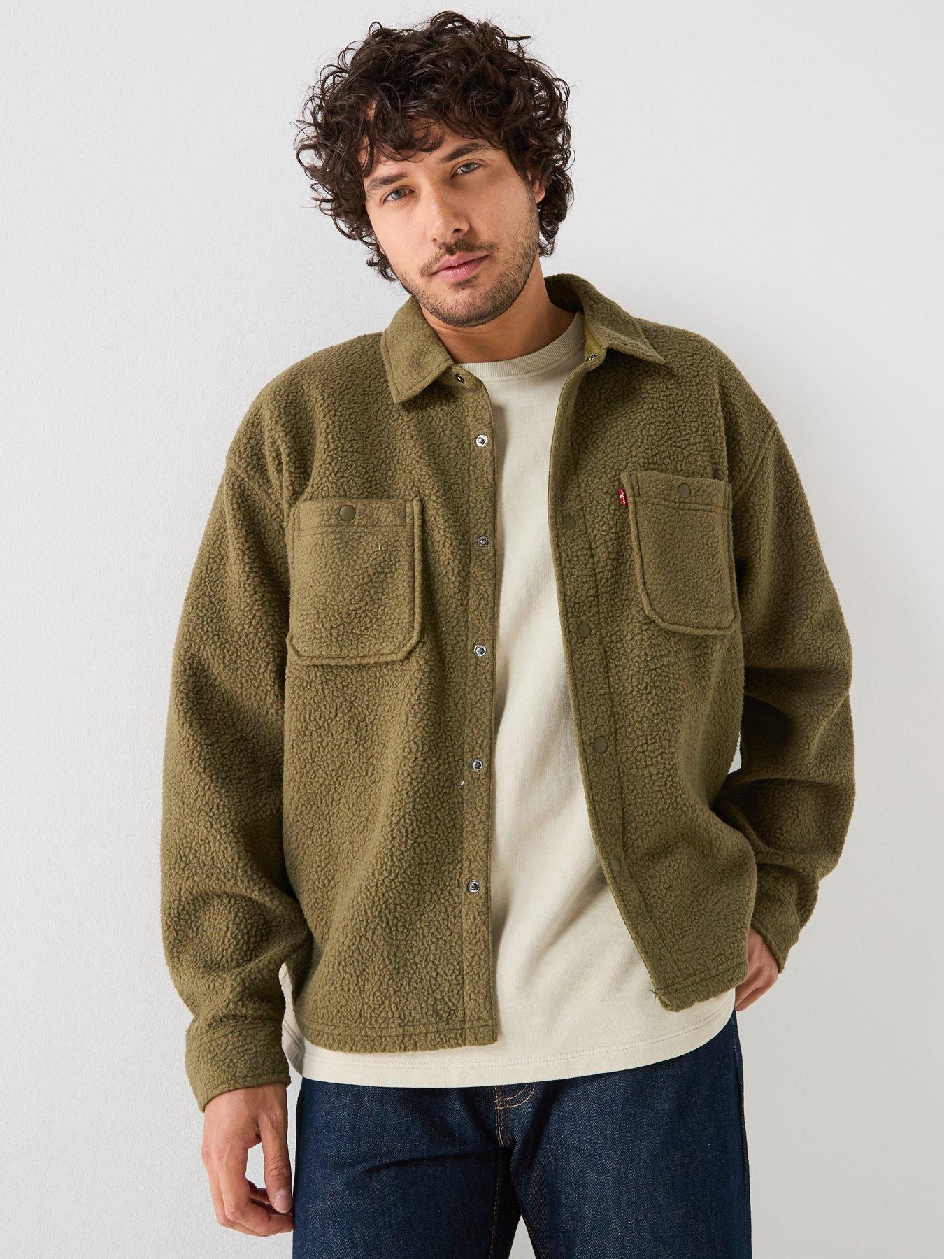 Image 1 of 6 of Levi's Levi's Sherpa Soft Worker Overshirt - Green