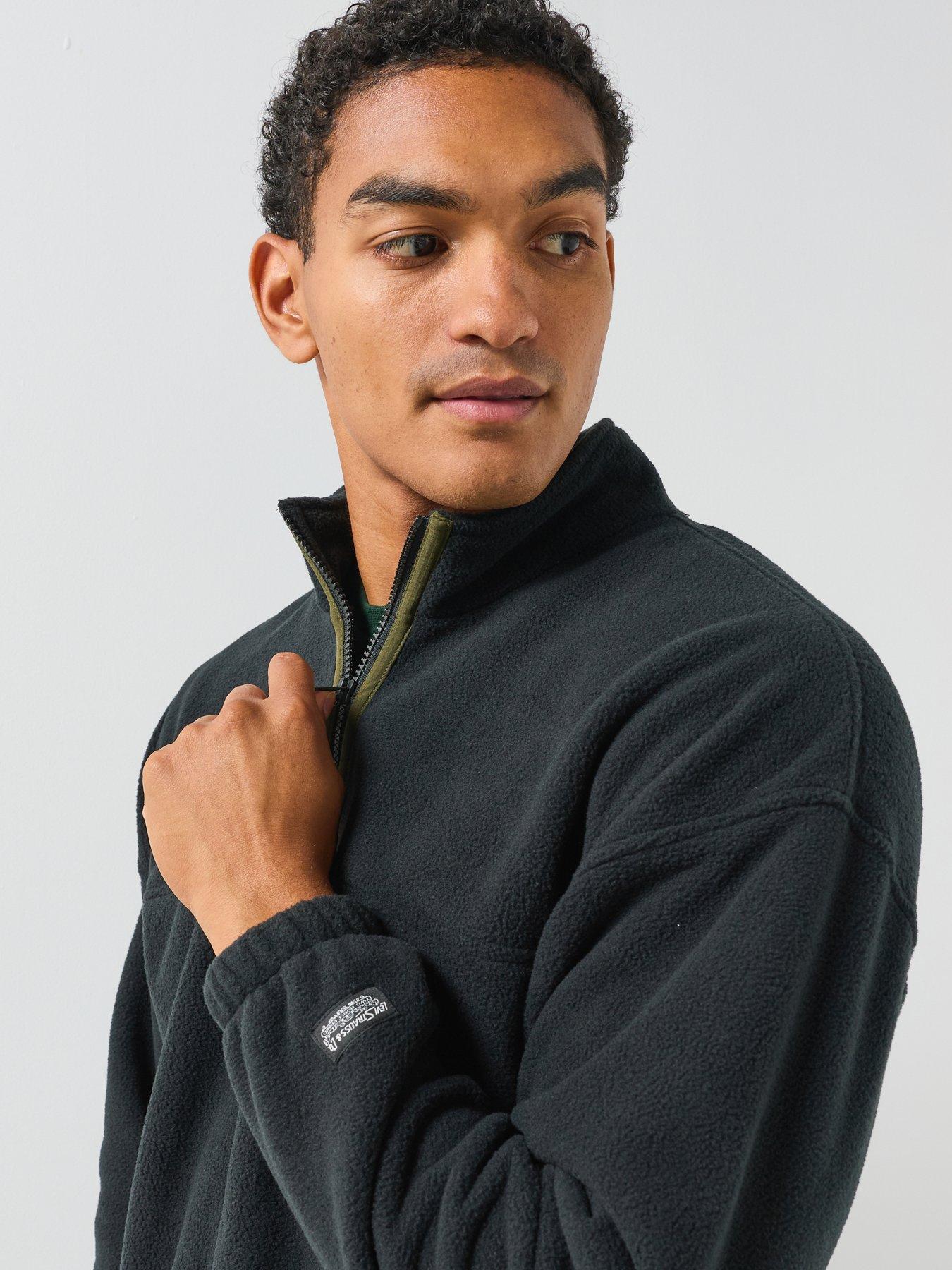Image 5 of 6 of Levi's Levi's Redwood 1/4 Zip Fleece Sweatshirt - Black