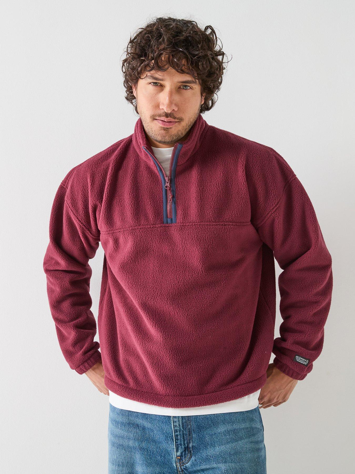 Image 1 of 6 of Levi's Levi's Redwood 1/4 Zip Fleece Sweatshirt - Red