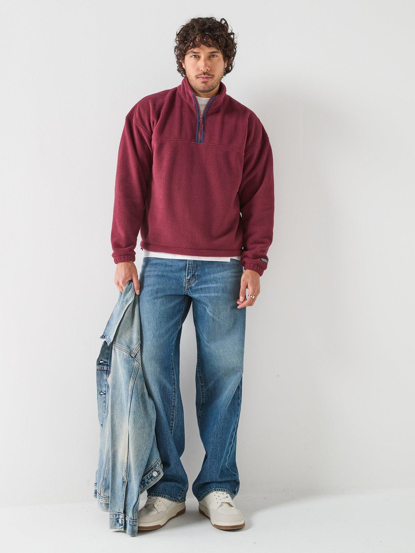 Image 3 of 6 of Levi's Levi's Redwood 1/4 Zip Fleece Sweatshirt - Red