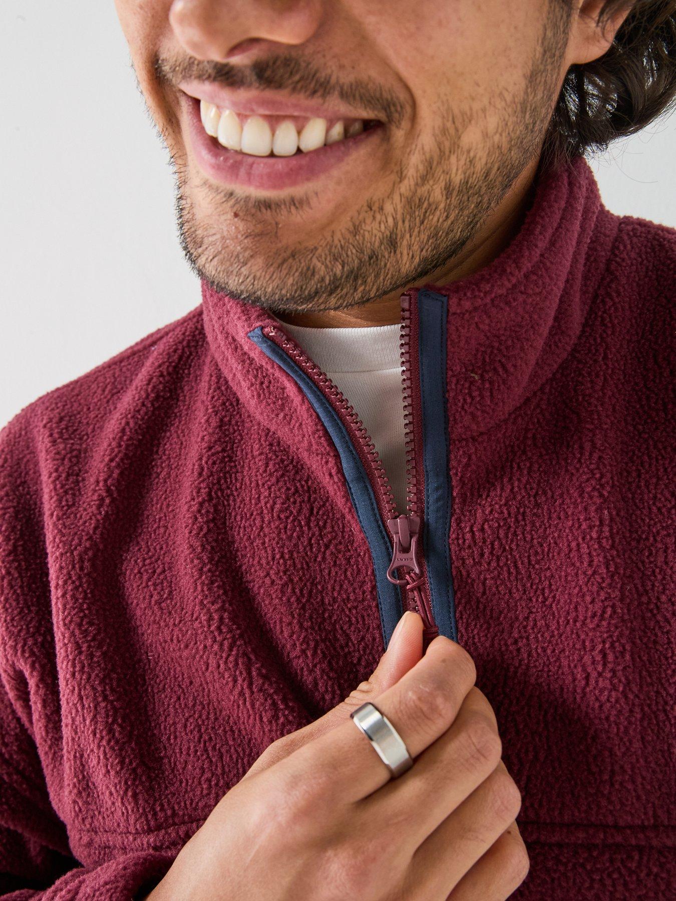 Image 4 of 6 of Levi's Levi's Redwood 1/4 Zip Fleece Sweatshirt - Red