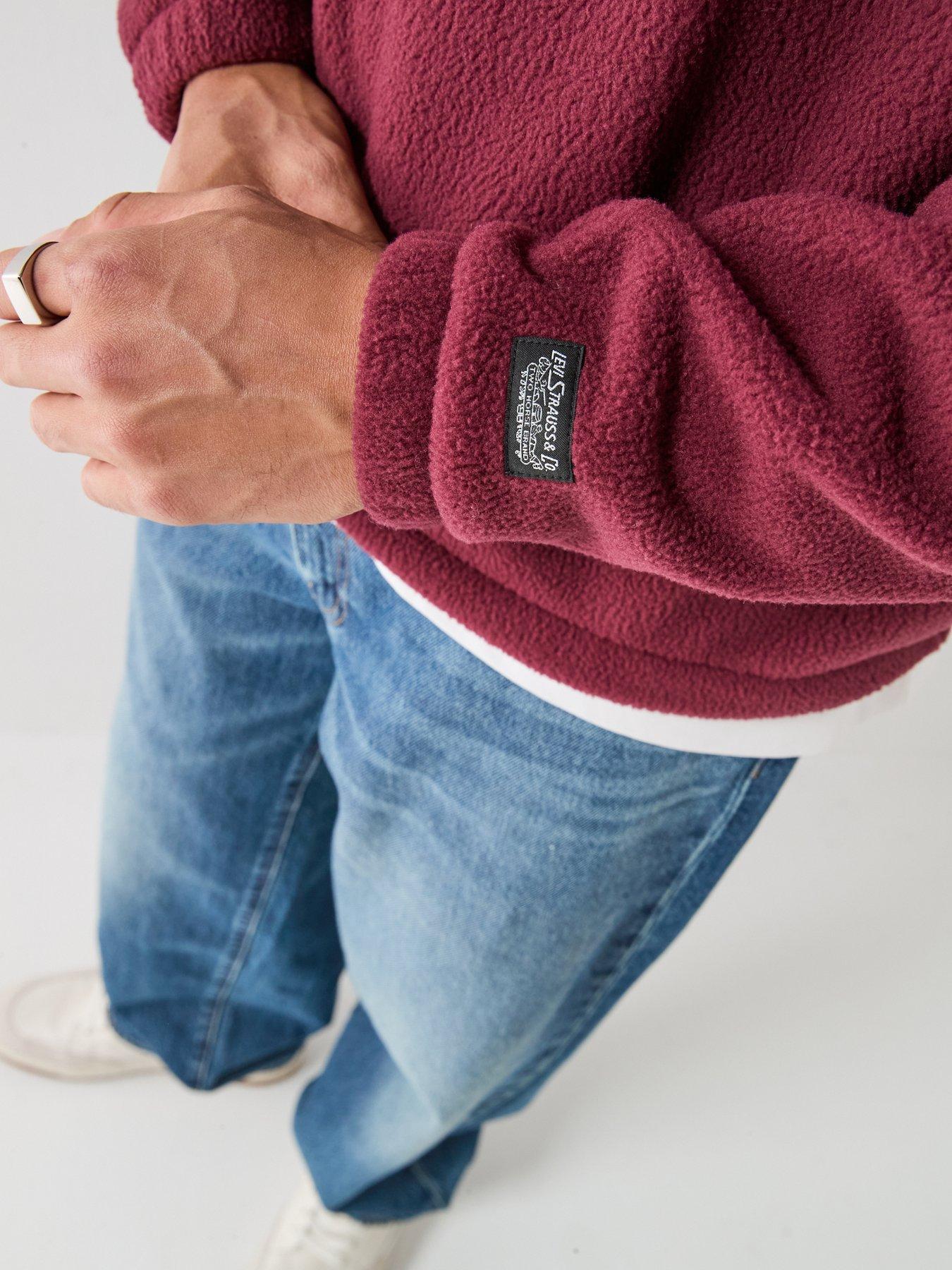 Image 5 of 6 of Levi's Levi's Redwood 1/4 Zip Fleece Sweatshirt - Red