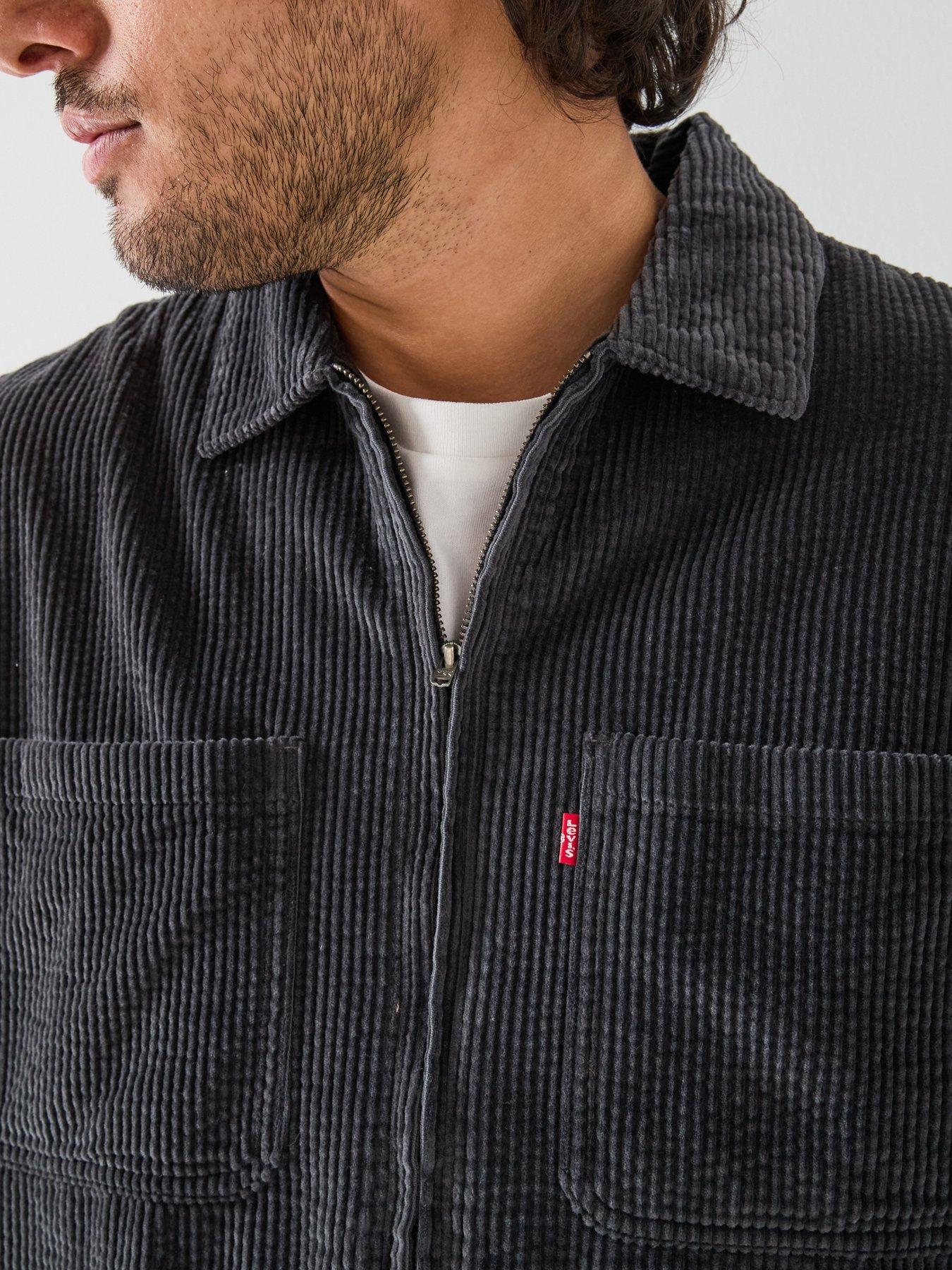 Image 5 of 6 of Levi's Levi's Mens Zip-Up Cord Long Sleeve Shirt - Black