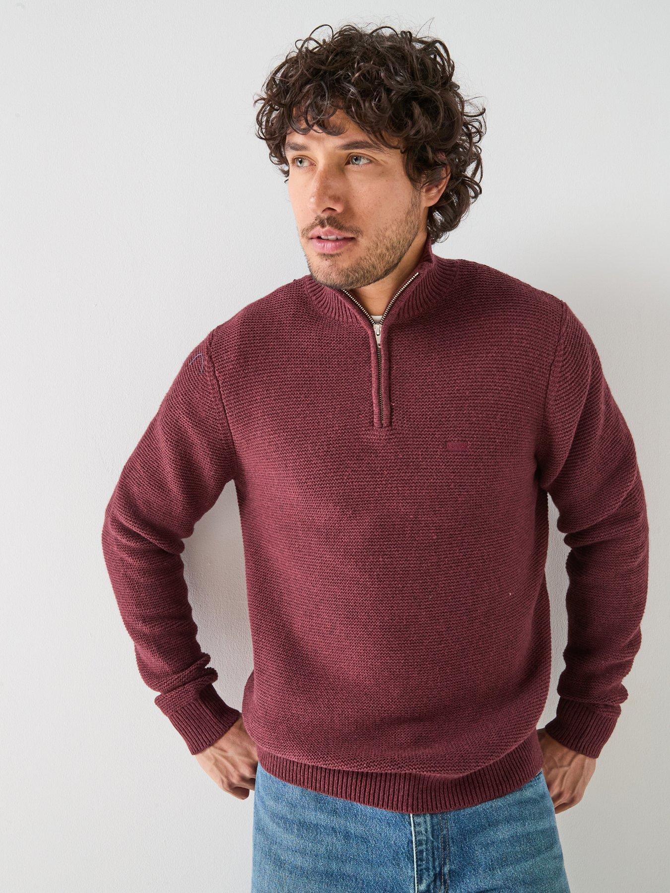Image 1 of 5 of Levi's Levi's Housemark 1/4 Zip Heavy Knitted Jumper - Red