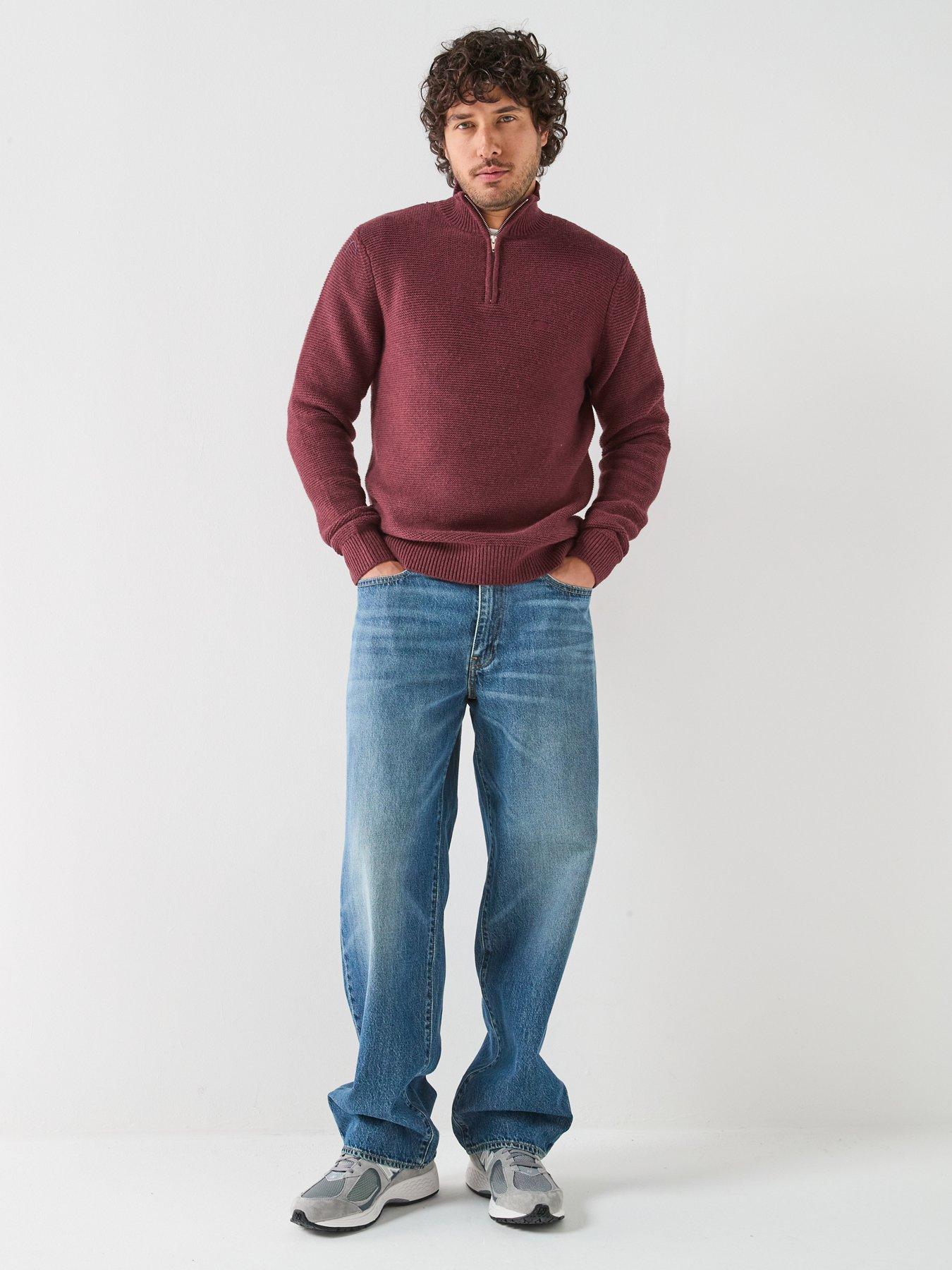 Image 3 of 5 of Levi's Levi's Housemark 1/4 Zip Heavy Knitted Jumper - Red