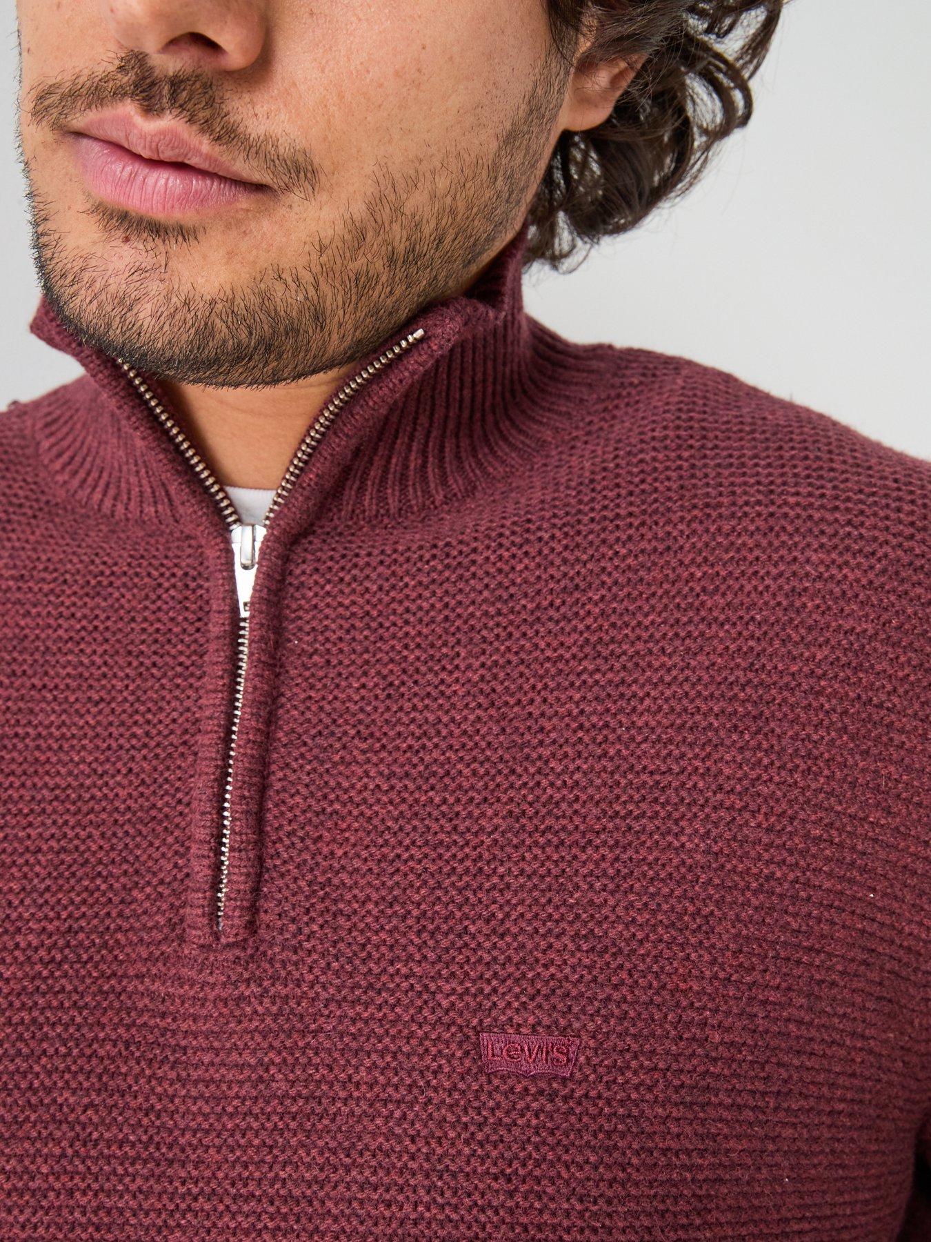 Image 4 of 5 of Levi's Levi's Housemark 1/4 Zip Heavy Knitted Jumper - Red