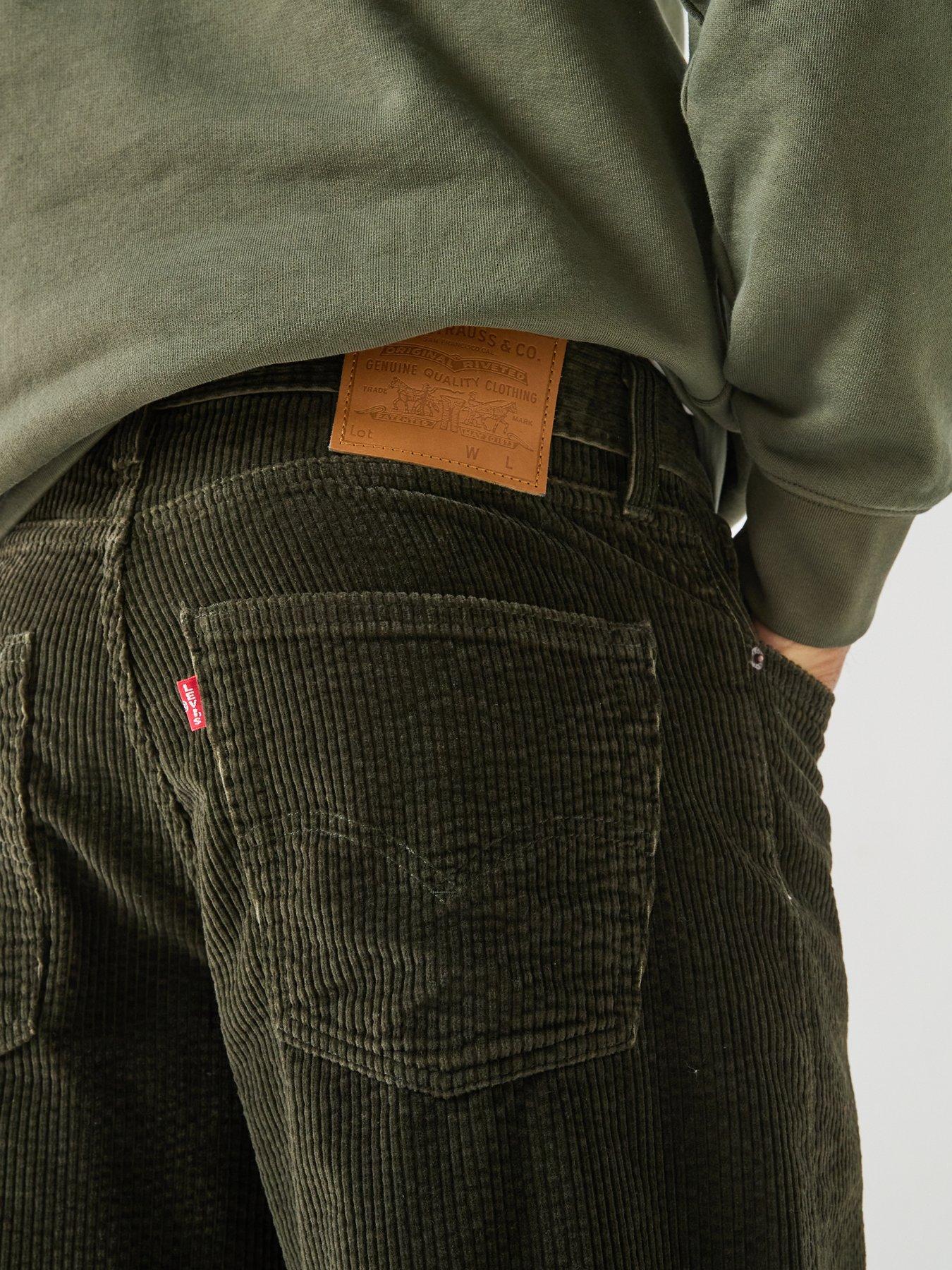 Image 6 of 6 of Levi's Mens 578 Baggy Fit Corduroy Mid Rise Trousers - Dark Green