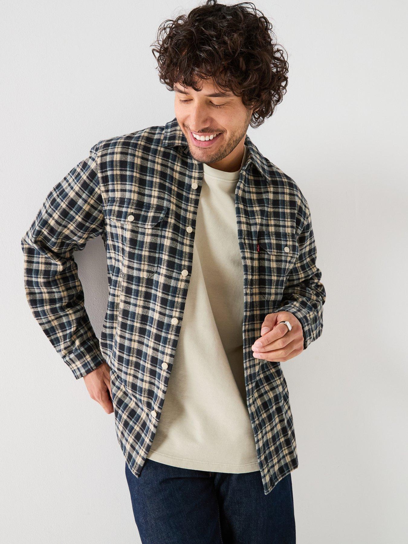 Image 1 of 6 of Levi's Levi's Jackson Worker Check Flannel Brushed Shirt - Multi