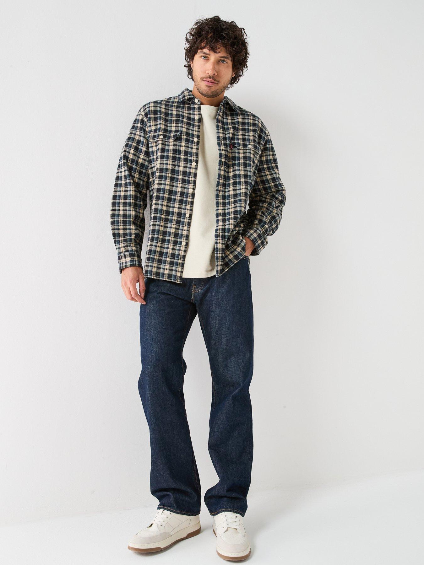 Image 3 of 6 of Levi's Levi's Jackson Worker Check Flannel Brushed Shirt - Multi